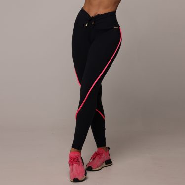 LEGGING RECORTE EMPINA BUMBUM PRETA COM ROSA NEON