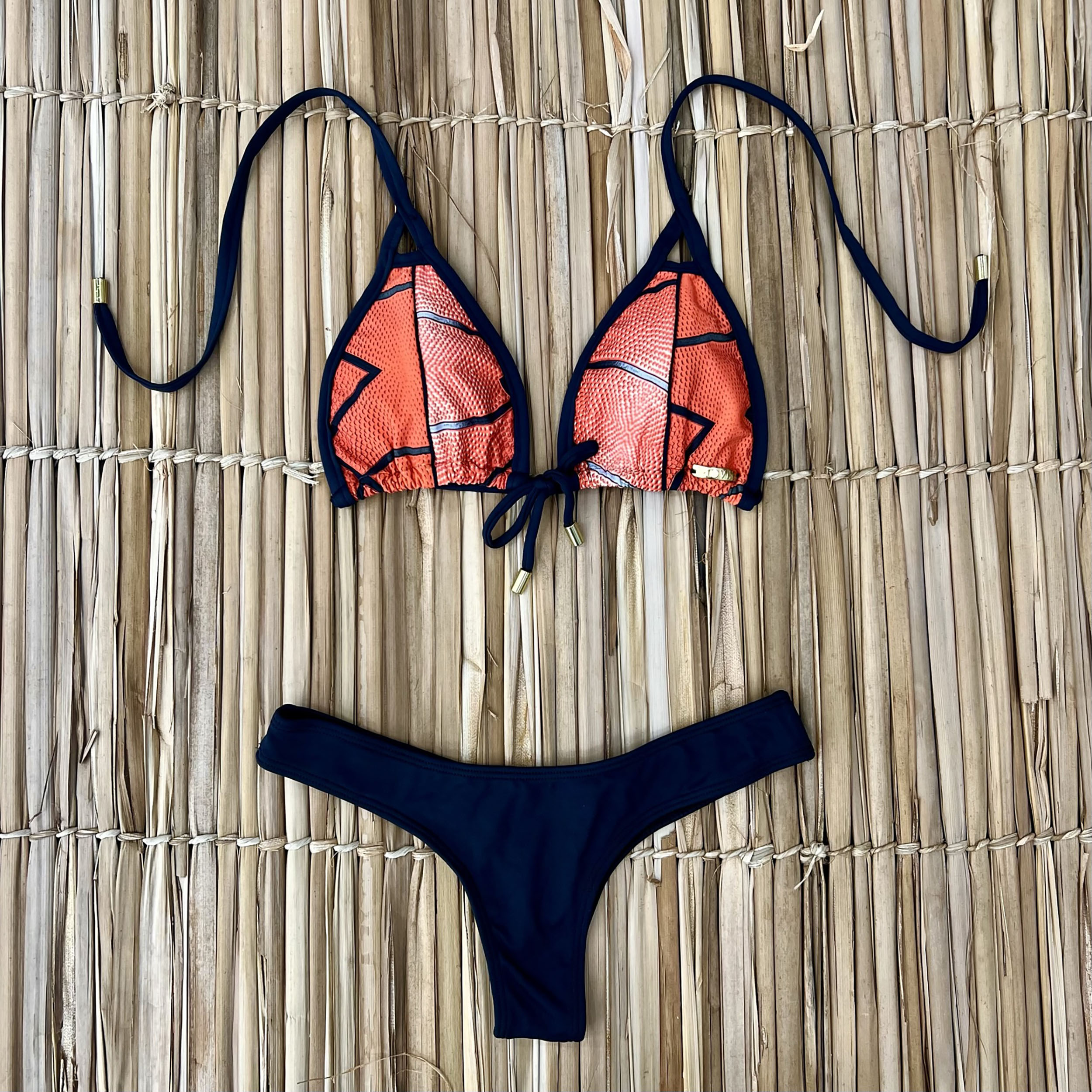 BIQUÍNI CORTININHA BASKETBALL COM CALCINHA PRETA - Imagem 3