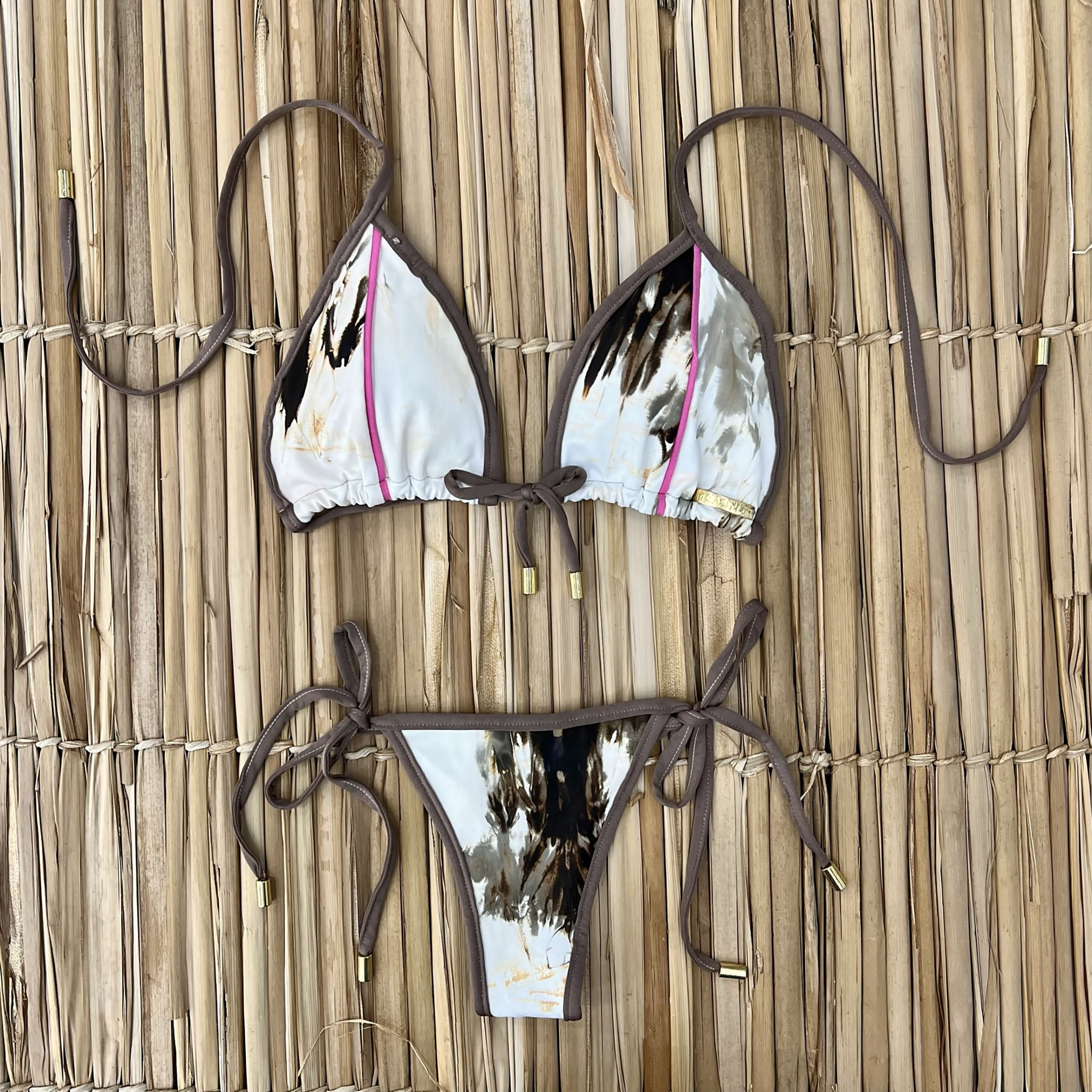 BIQUÍNI CORTININHA CAFÉ COM CHANTILLY - Imagem 3