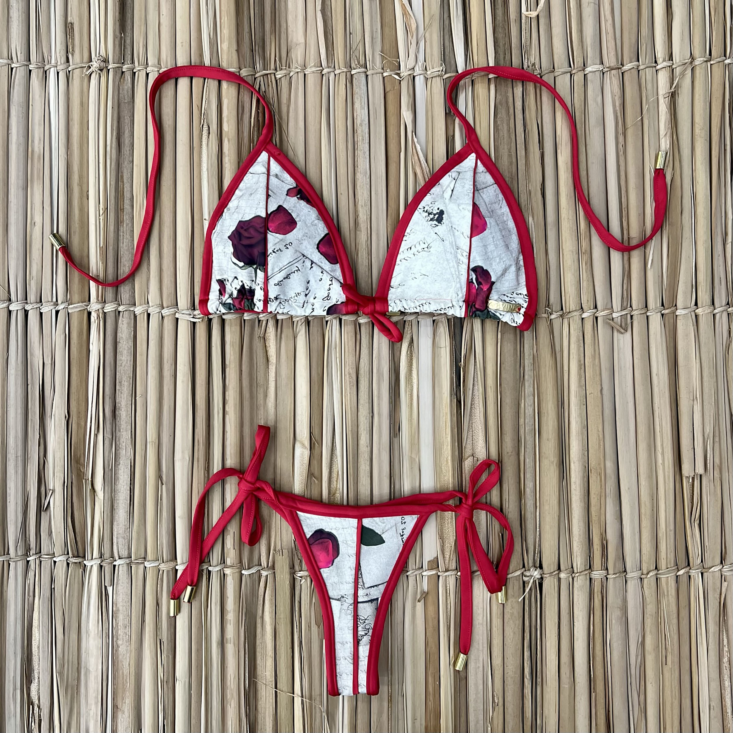 BIQUÍNI CORTININHA CARTAS DE AMOR COM VERMELHO EXCLUSIVO - Imagem 3