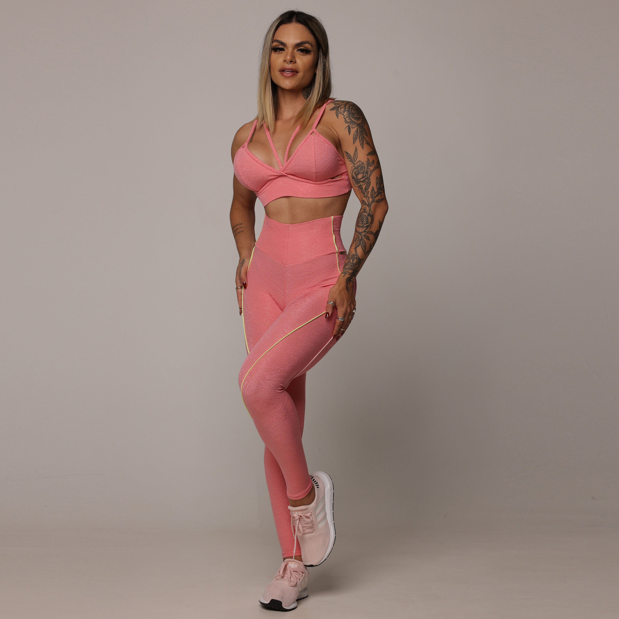 LEGGING HOPE EMPINA BUMBUM JACQUARD NATURE PEACH - Imagem 5