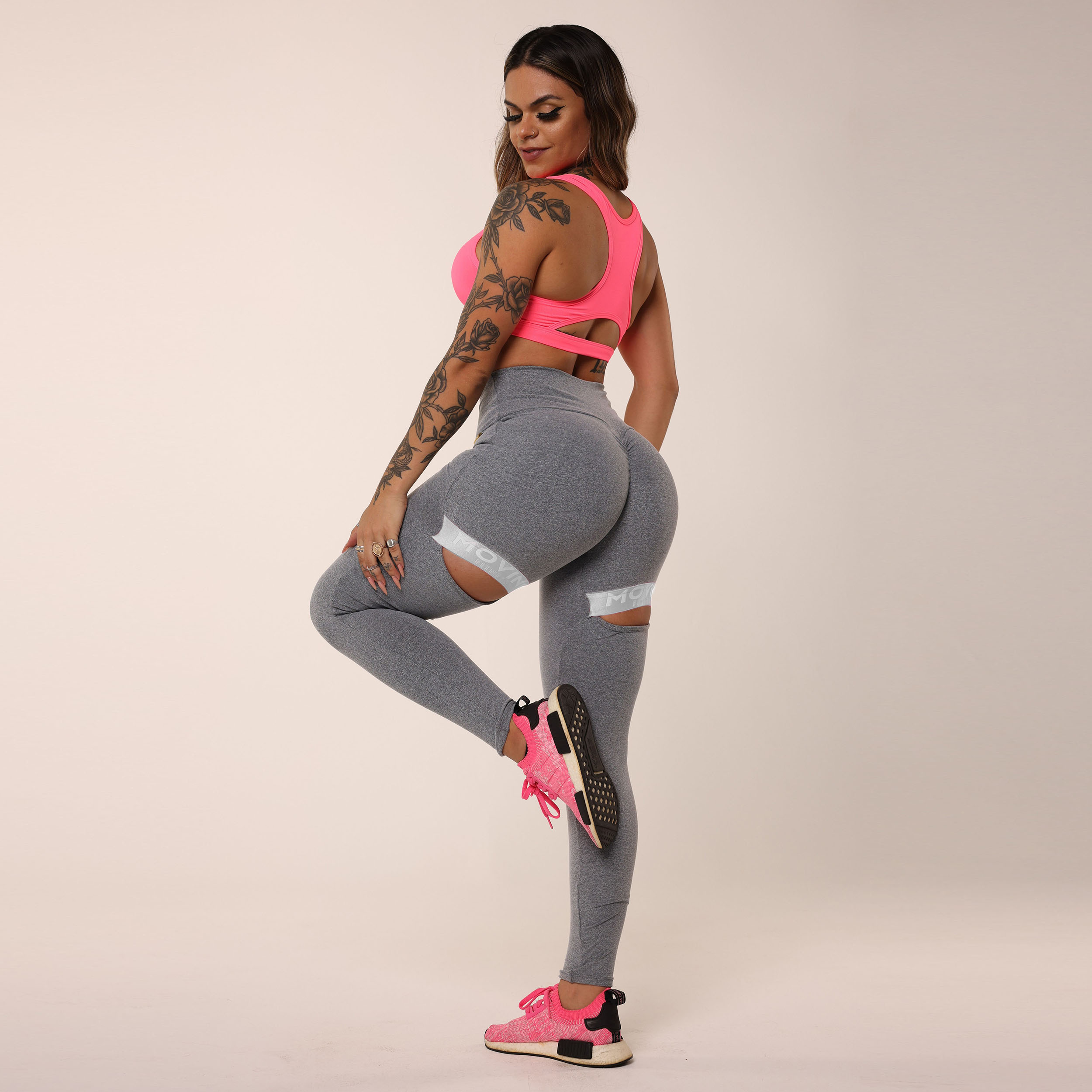 LEGGING INTENSE EMPINA BUMBUM MESCLA COM CINZA - Imagem 7