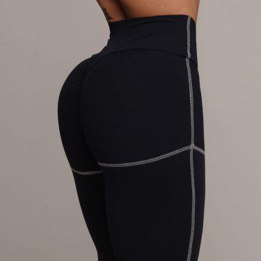 LEGGING PUMP EMPINA BUMBUM PRETA COM BRANCO