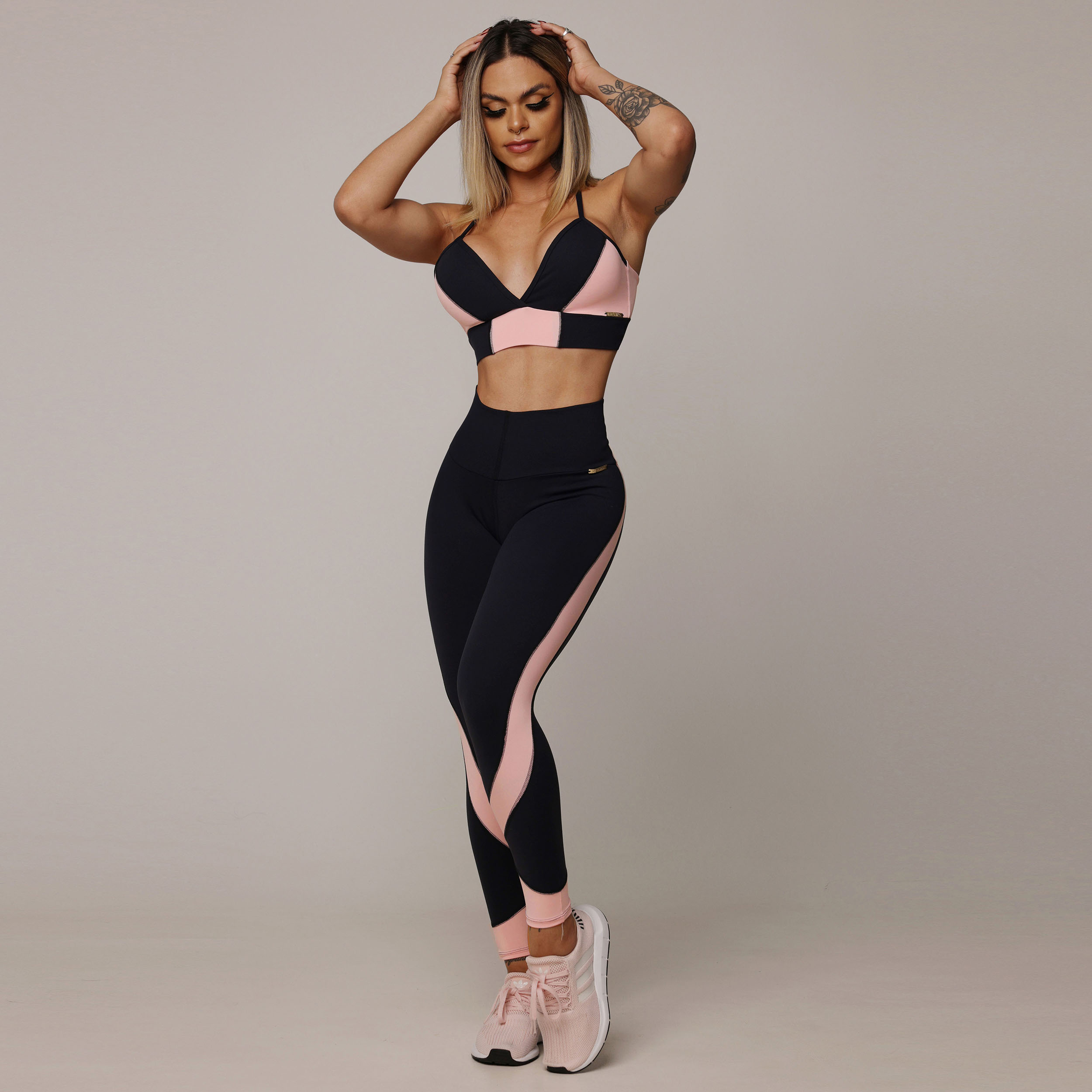 LEGGING SPEED COMUM PRETA COM BLUSH - Imagem 7