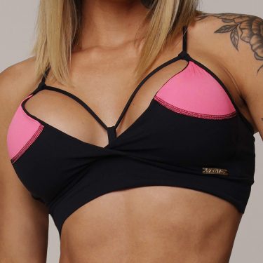 TOP EVEREST PRETO COM ROSA NEON