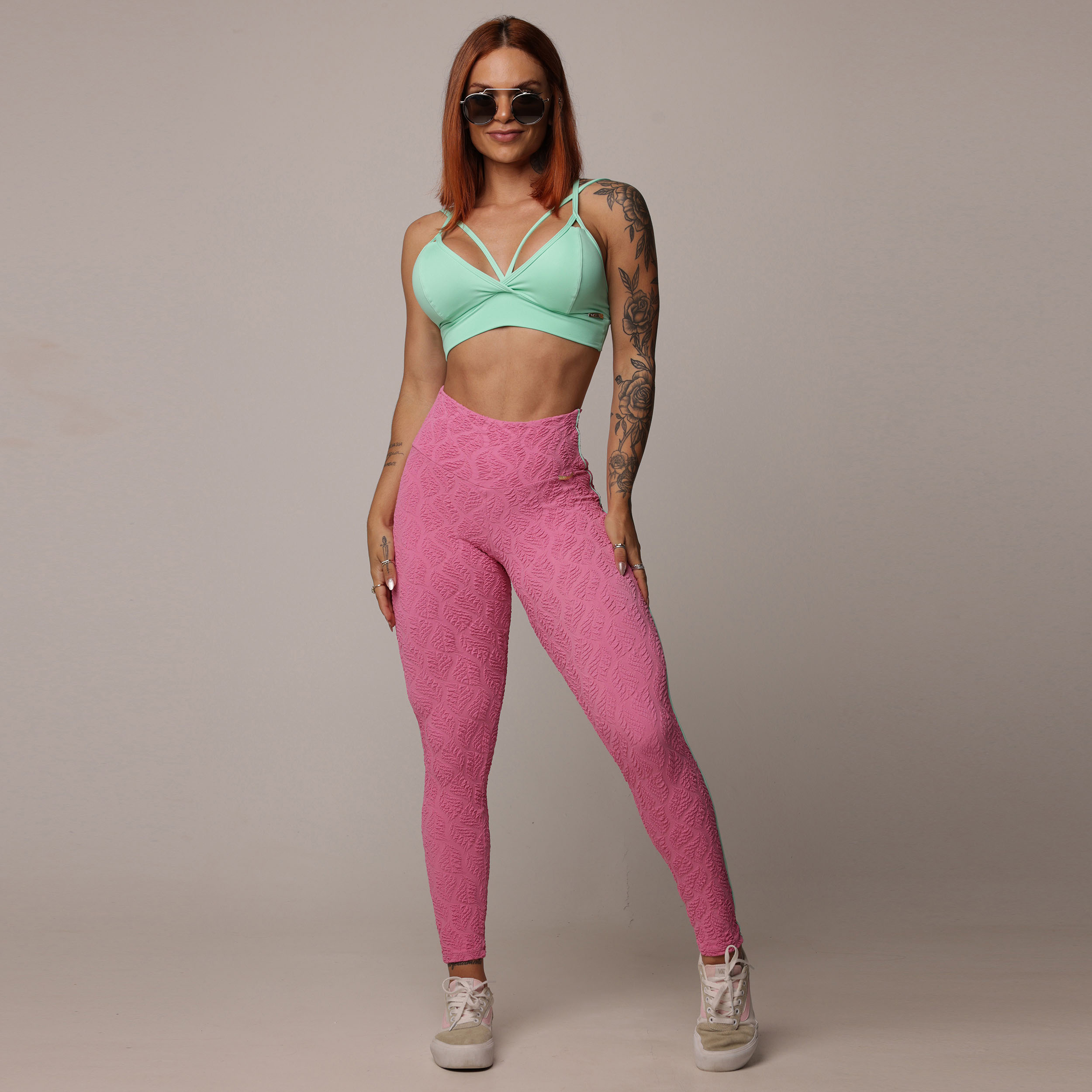 LEGGING JUMP COMUM JACQUARD BIO ROSA - Imagem 5