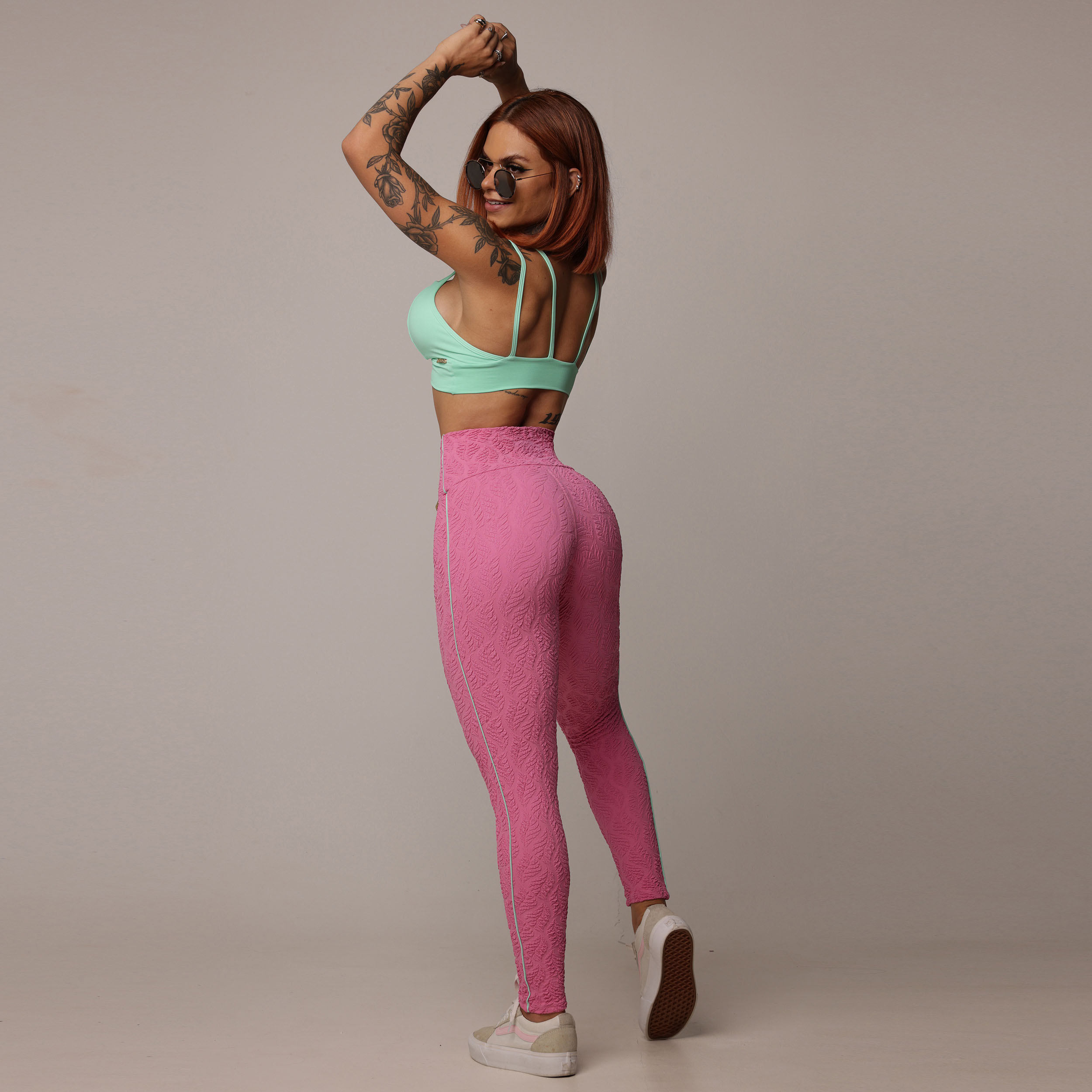 LEGGING JUMP COMUM JACQUARD BIO ROSA - Imagem 8