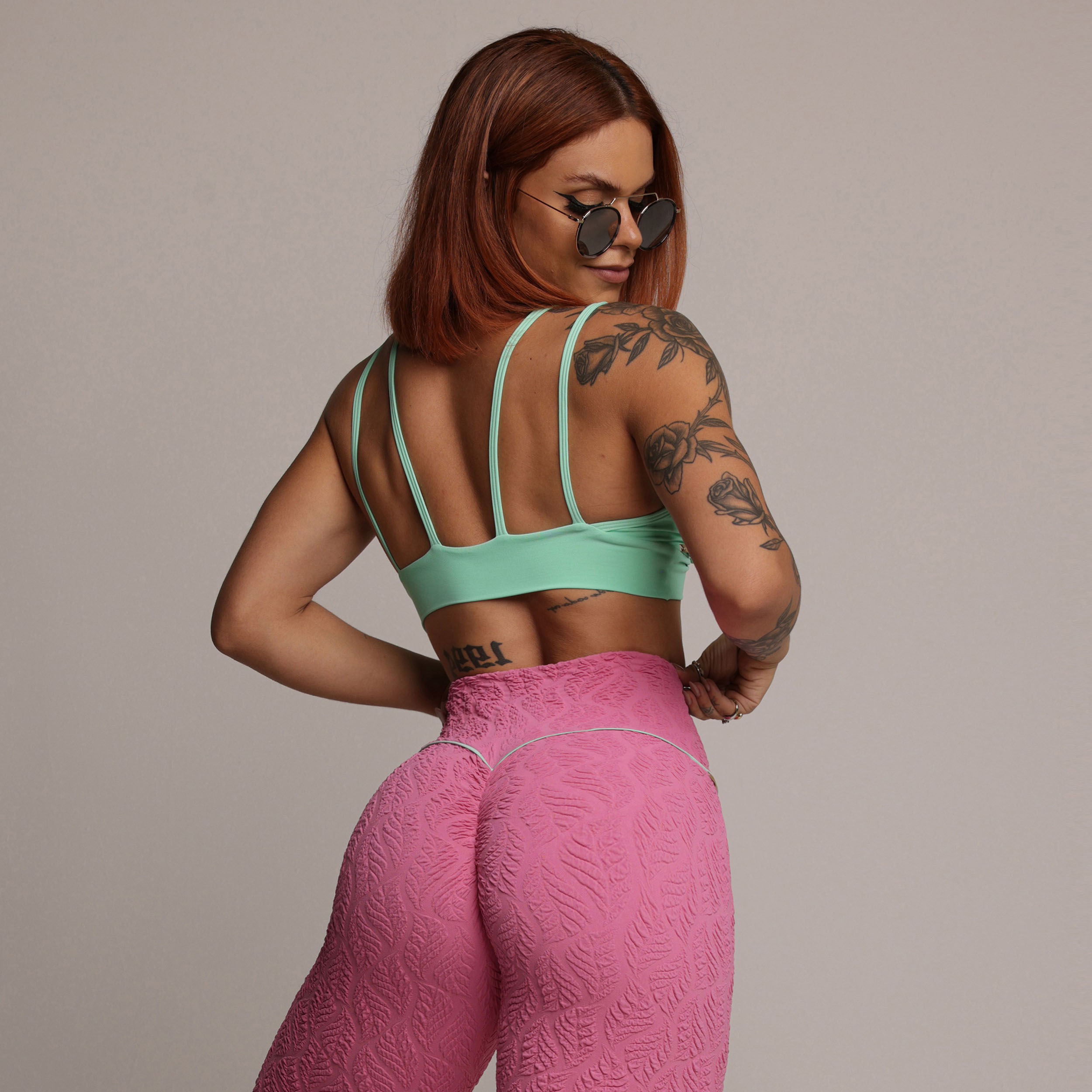 LEGGING WALK EMPINA BUMBUM JACQUARD BIO ROSA - Imagem 3