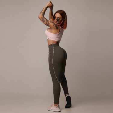 LEGGING HOPE EMPINA BUMBUM JACQUARD BIO VERDE MILITAR