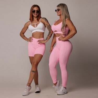 SHORT EMPINA BUMBUM JACQUARD CROCHET YOGURT