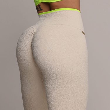 LEGGING BICOLOR EMPINA BUMBUM JACQUARD FLUFFY CREAM