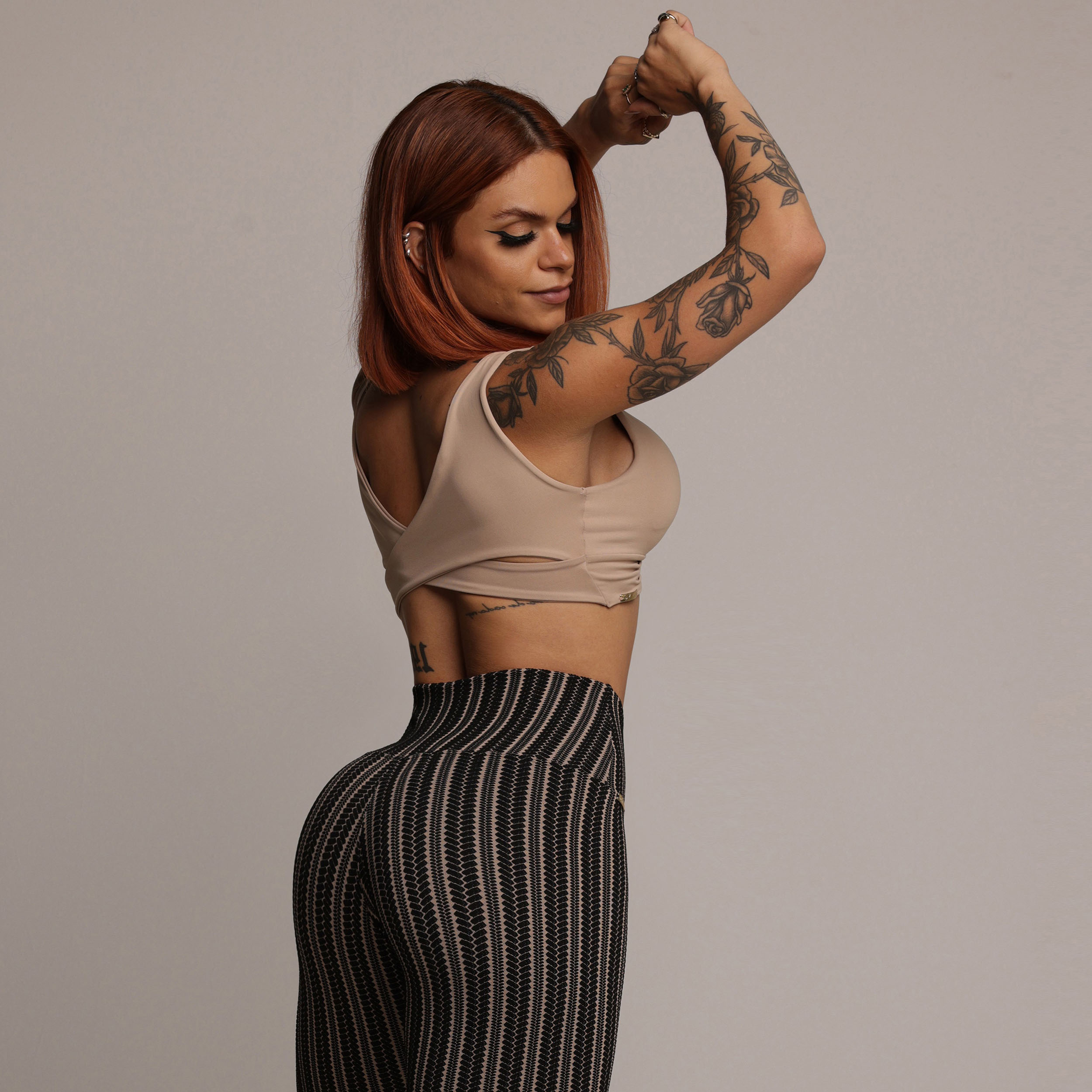 LEGGING COMUM JACQUARD CROCHET COFFEE - Imagem 6