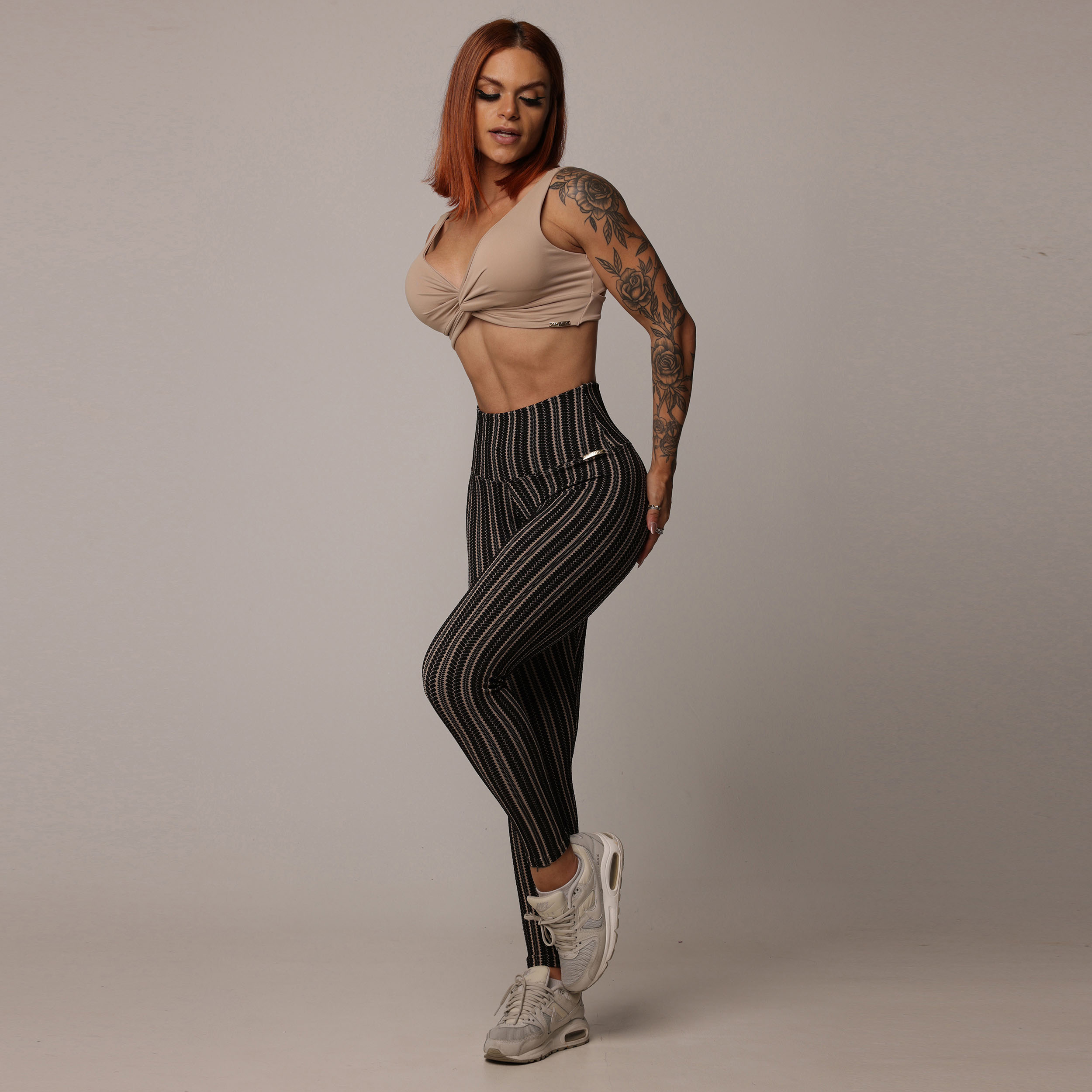 LEGGING COMUM JACQUARD CROCHET COFFEE - Imagem 7