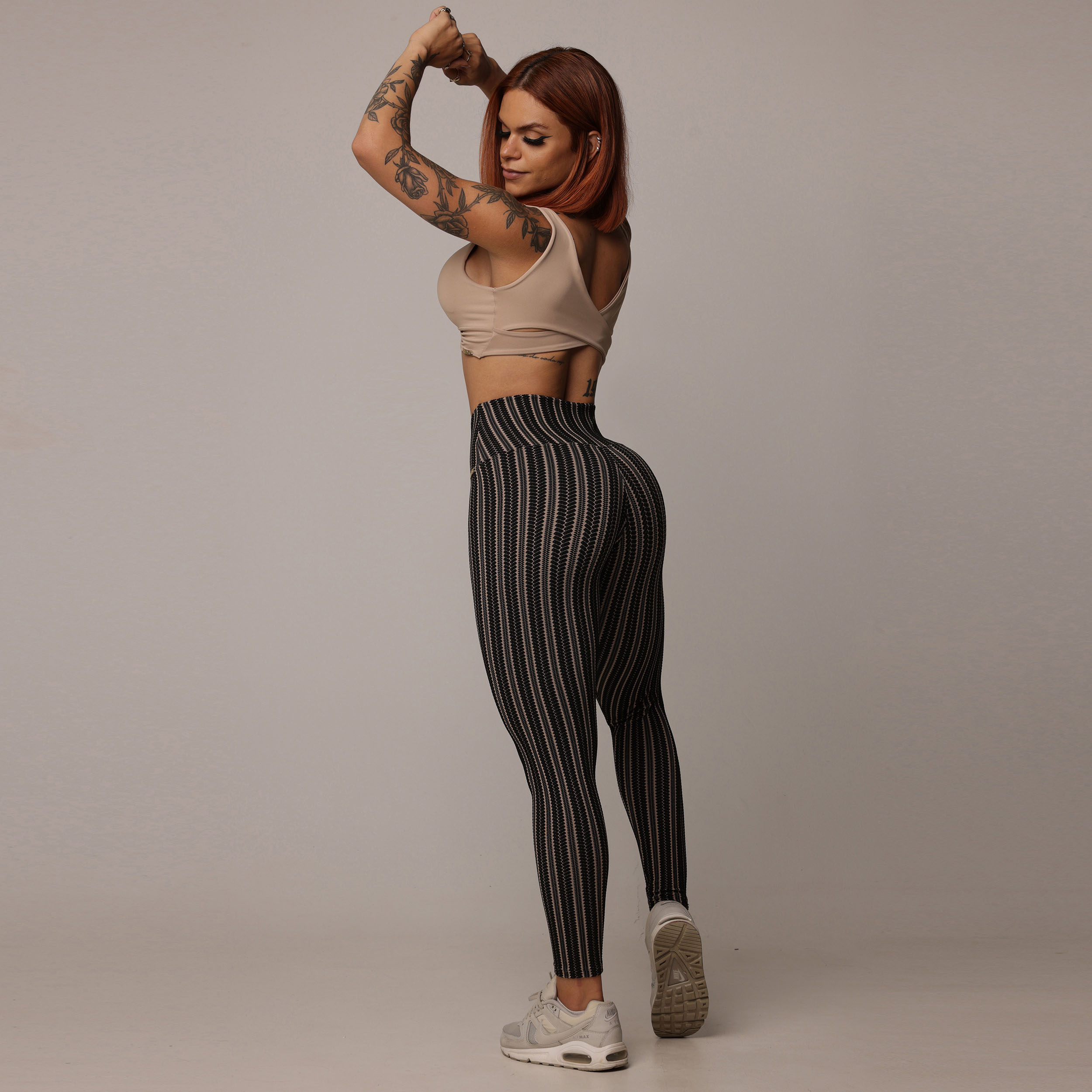 LEGGING COMUM JACQUARD CROCHET COFFEE - Imagem 10