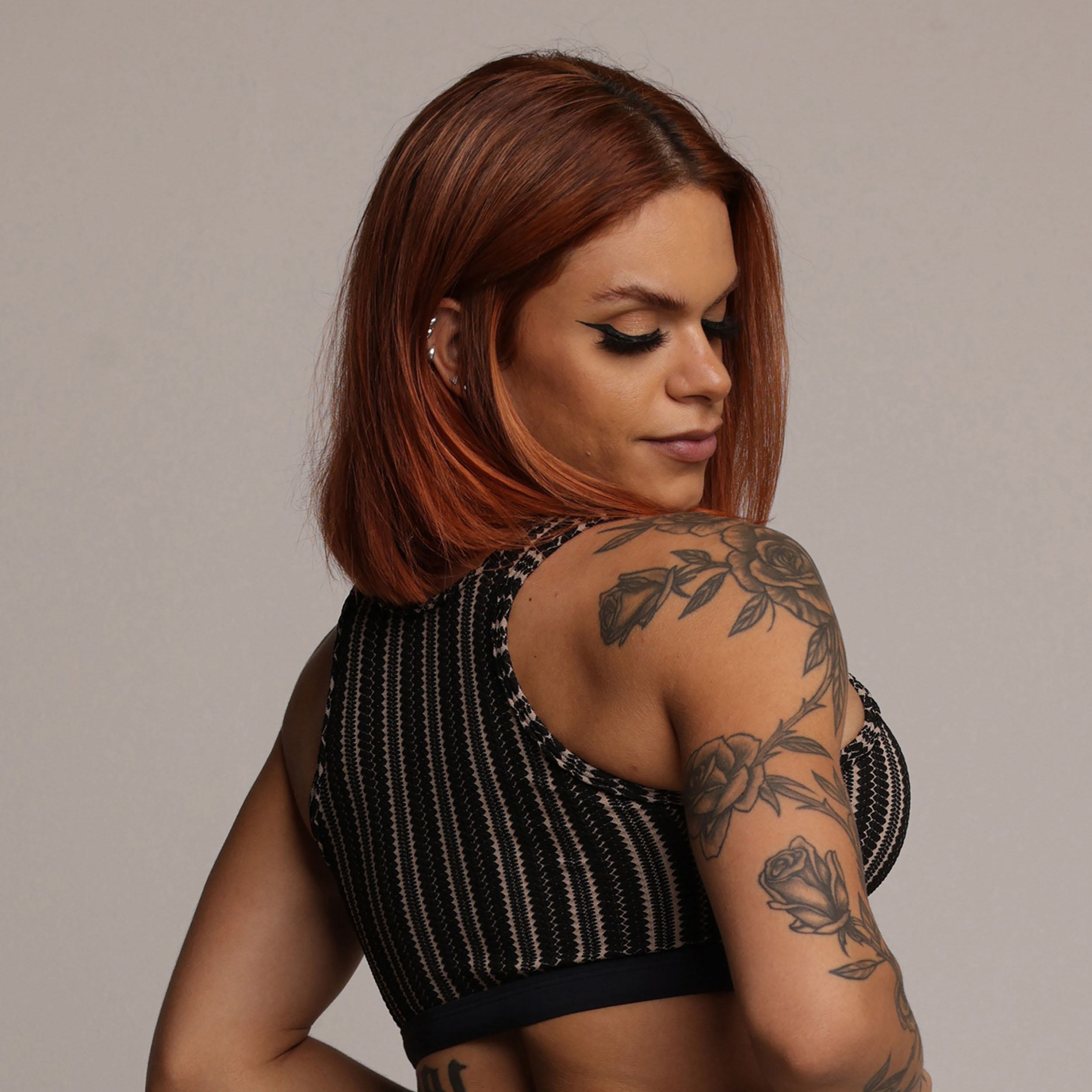 TOP TORINO JACQUARD CROCHET COFFEE - Imagem 3