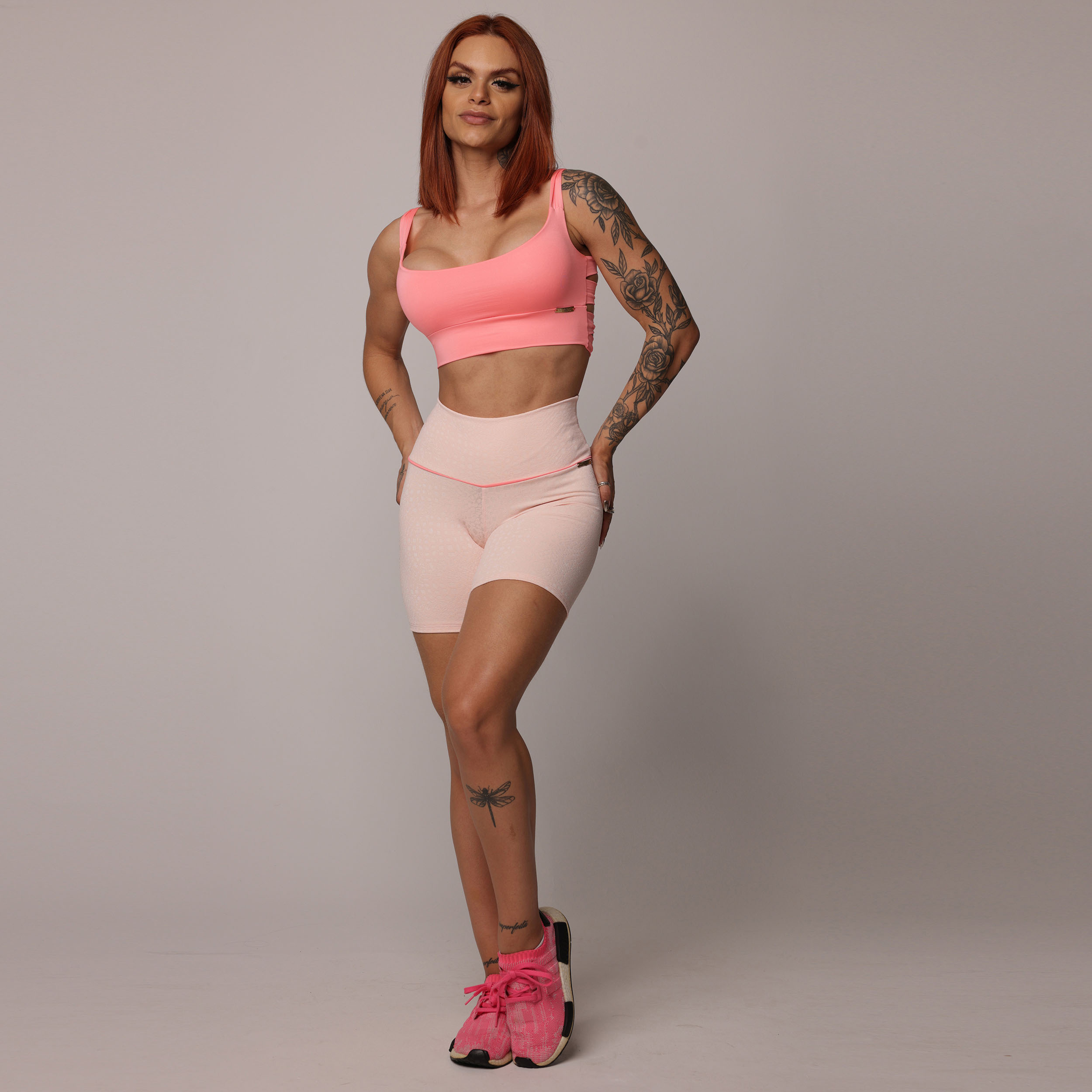 SHORT WALK EMPINA BUMBUM JACQUARD SNAKE BLUSH - Imagem 5