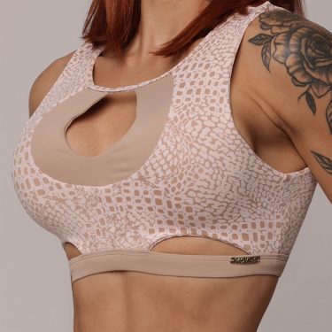TOP GÊNOVA JACQUARD SNAKE NUDE
