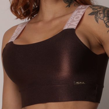 TOP FAIXA COM ELÁSTICO GLOSSY BROWNIE
