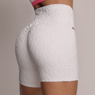 SHORT CONFORT EMPINA BUMBUM JACQUARD BIO BRANCO