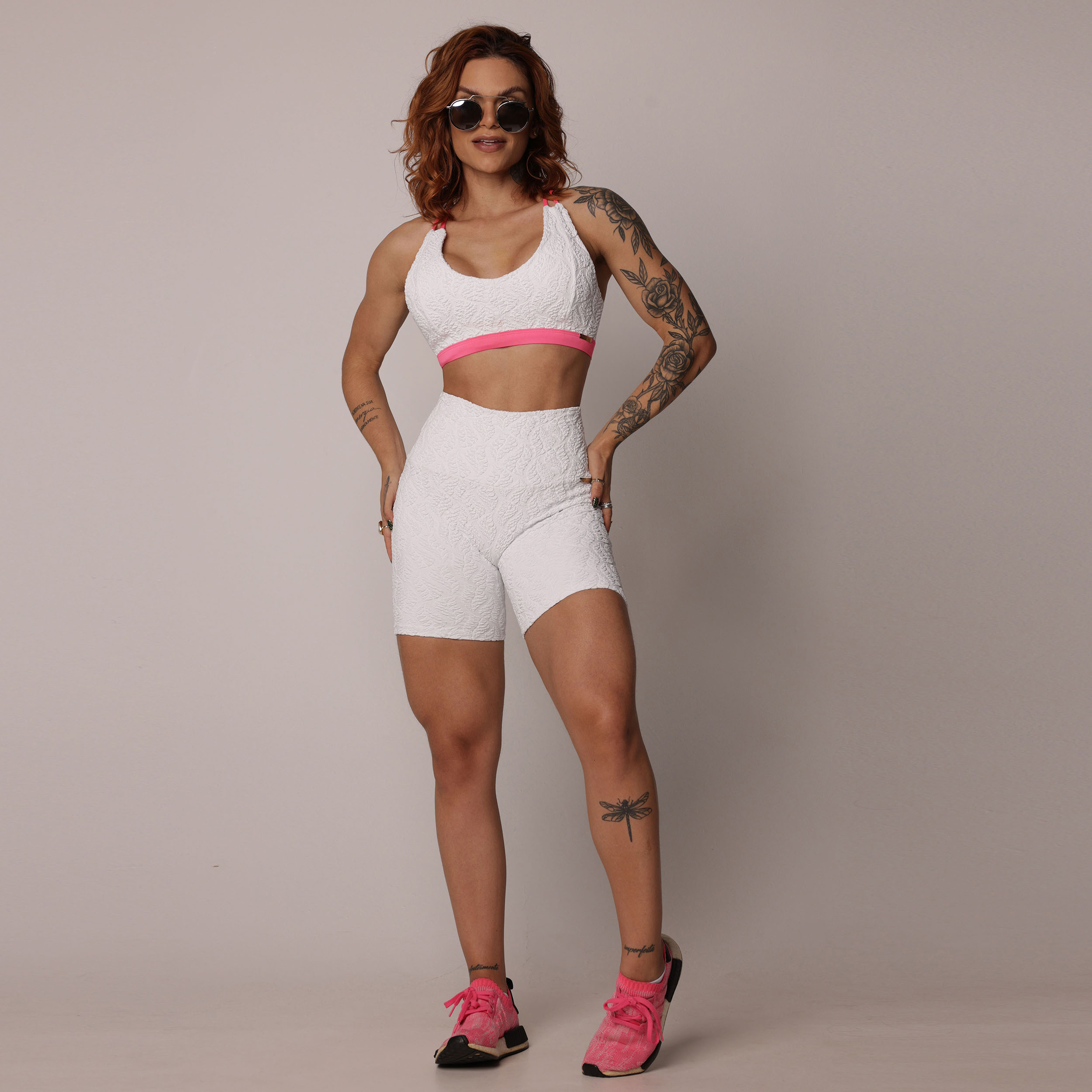 SHORT CONFORT EMPINA BUMBUM JACQUARD BIO BRANCO - Imagem 5