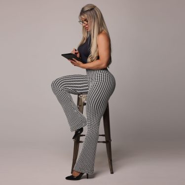 CALÇA FLARE JACQUARD LUXE