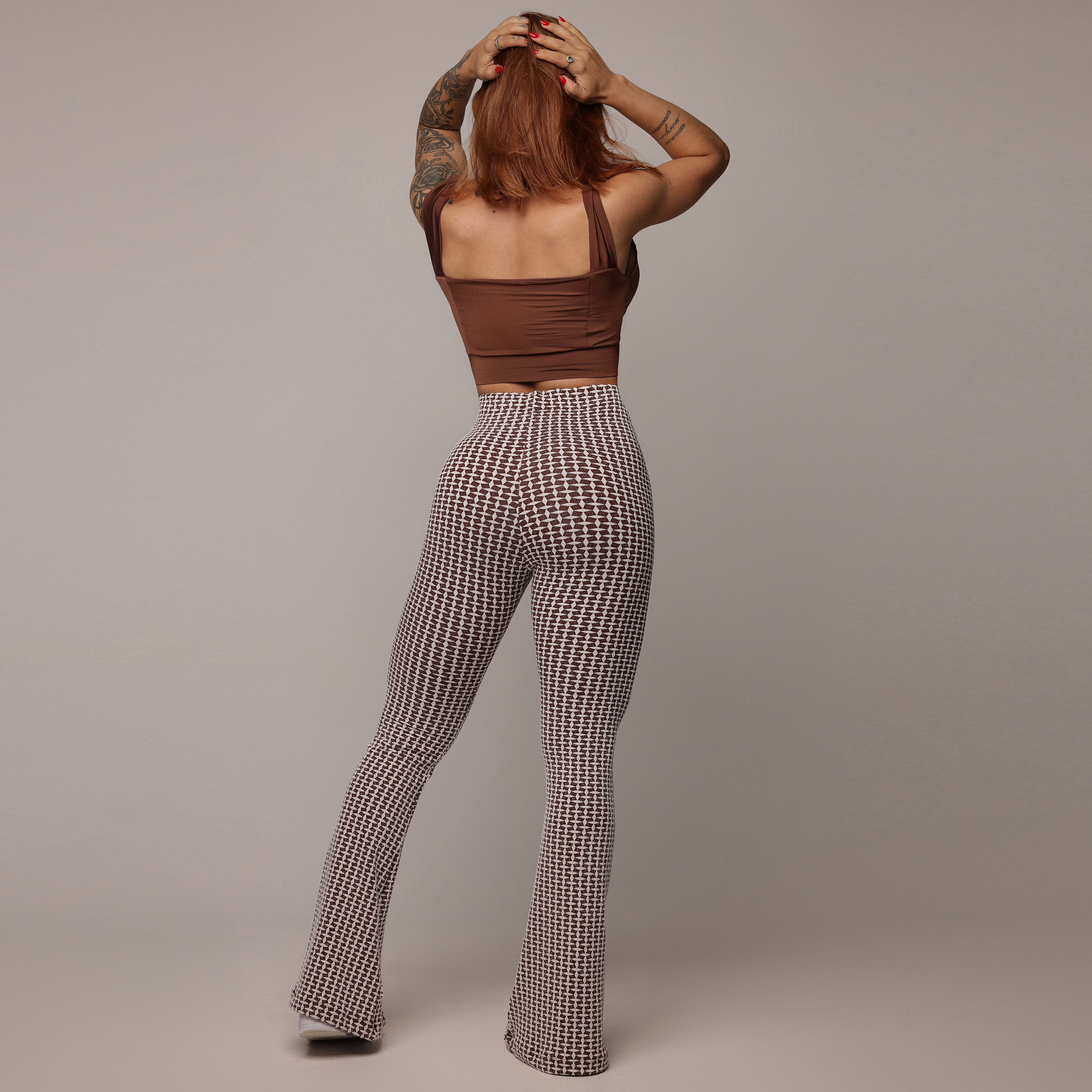 CALÇA FLARE JACQUARD LUXE CHOCO - Imagem 5