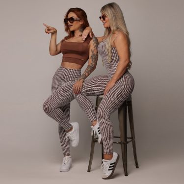 LEGGING EMPINA BUMBUM JACQUARD LUXE CHOCO