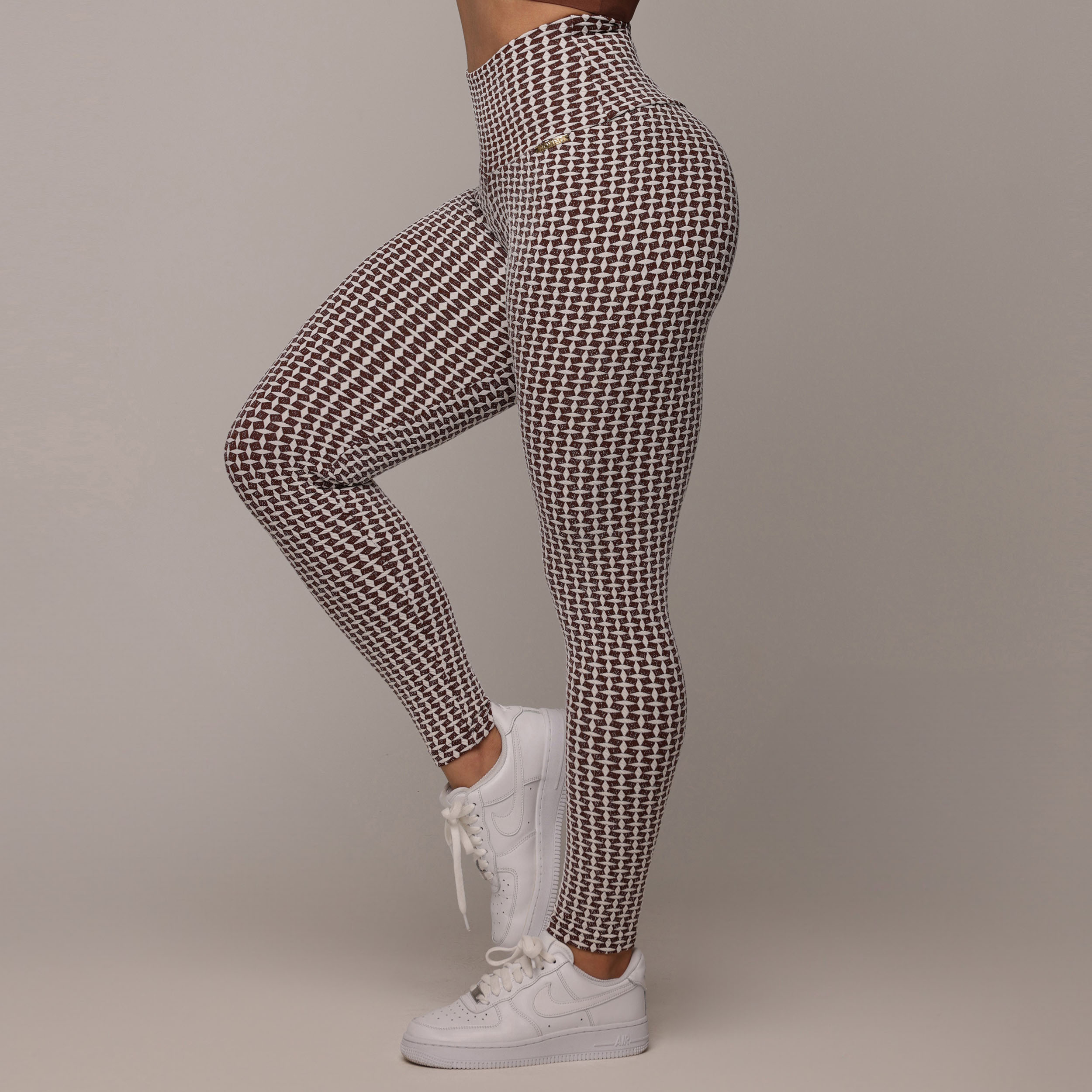 LEGGING EMPINA BUMBUM JACQUARD LUXE CHOCO - Imagem 3