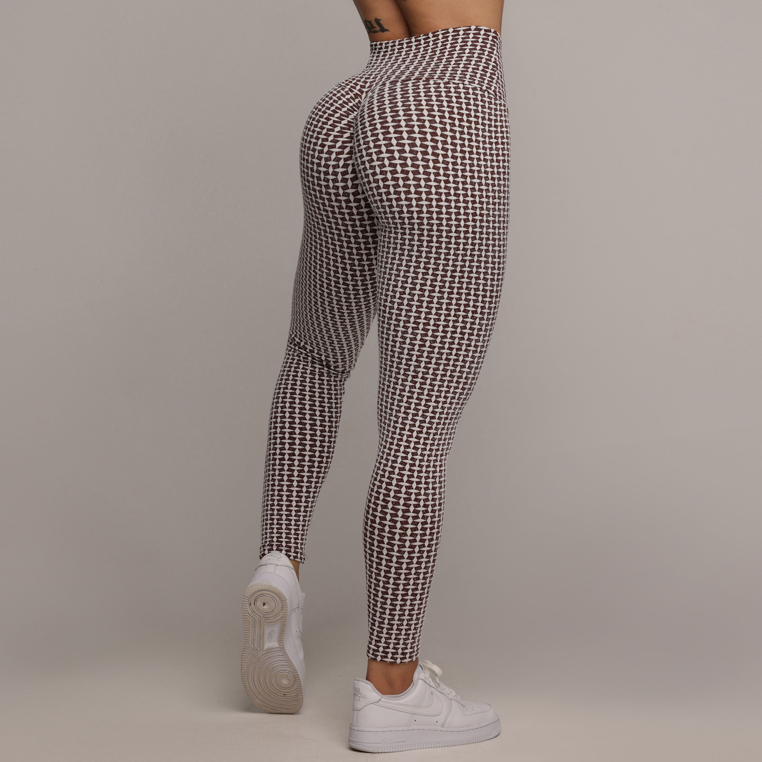 LEGGING EMPINA BUMBUM JACQUARD LUXE CHOCO - Imagem 4