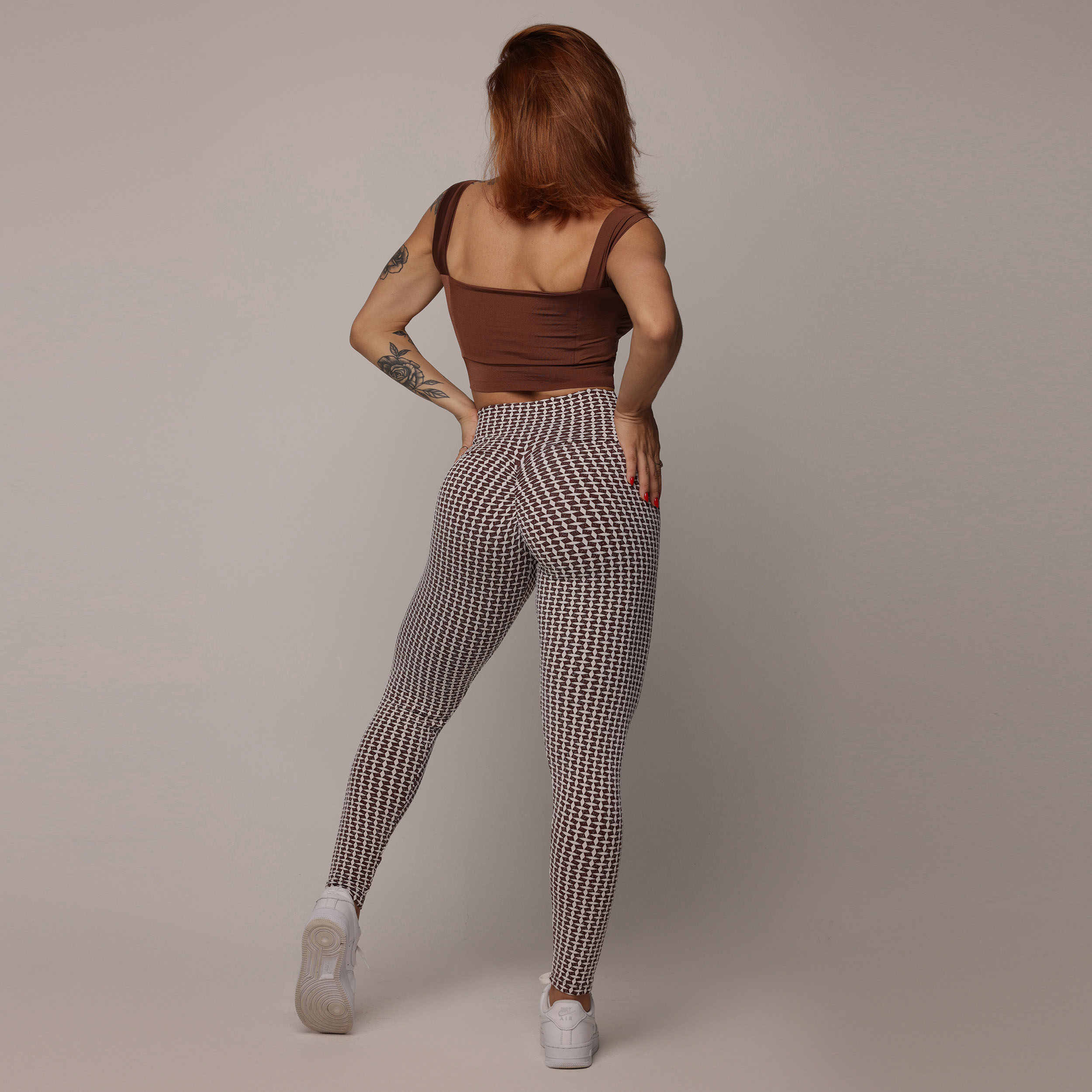 LEGGING EMPINA BUMBUM JACQUARD LUXE CHOCO - Imagem 9