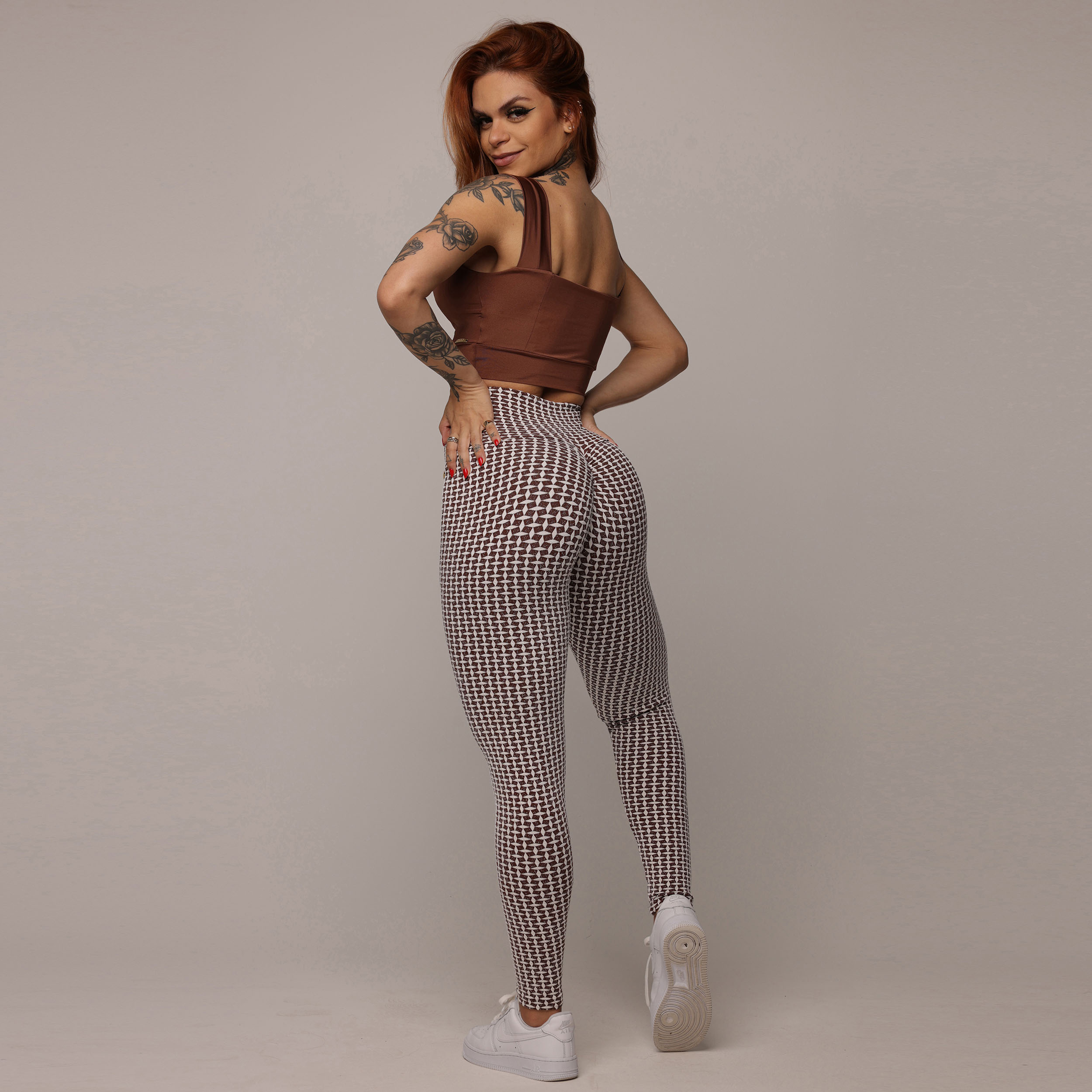 LEGGING EMPINA BUMBUM JACQUARD LUXE CHOCO - Imagem 10