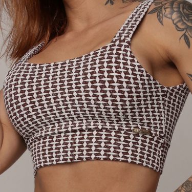 TOP FAIXA JACQUARD LUXE CHOCO