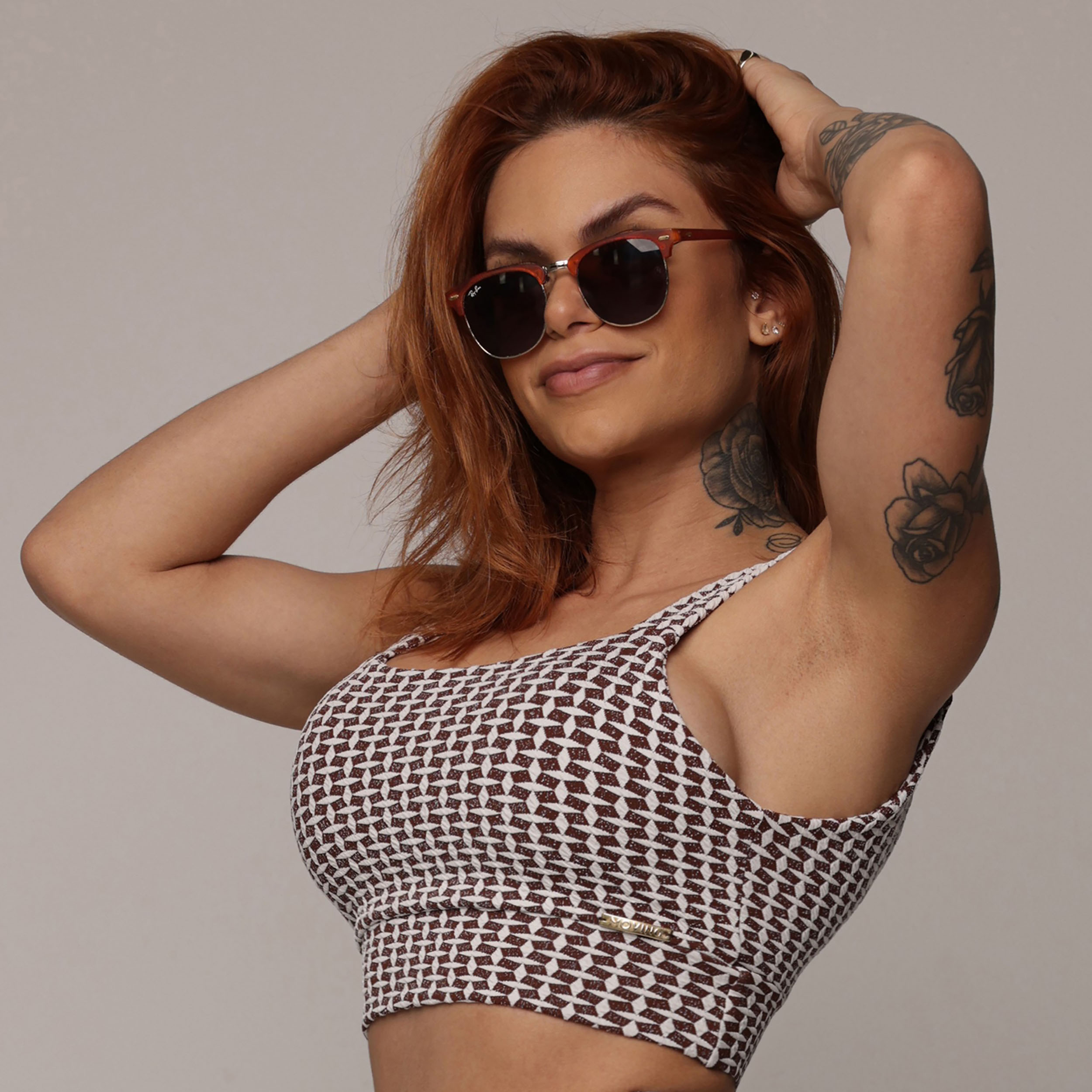 TOP FAIXA JACQUARD LUXE CHOCO - Imagem 3