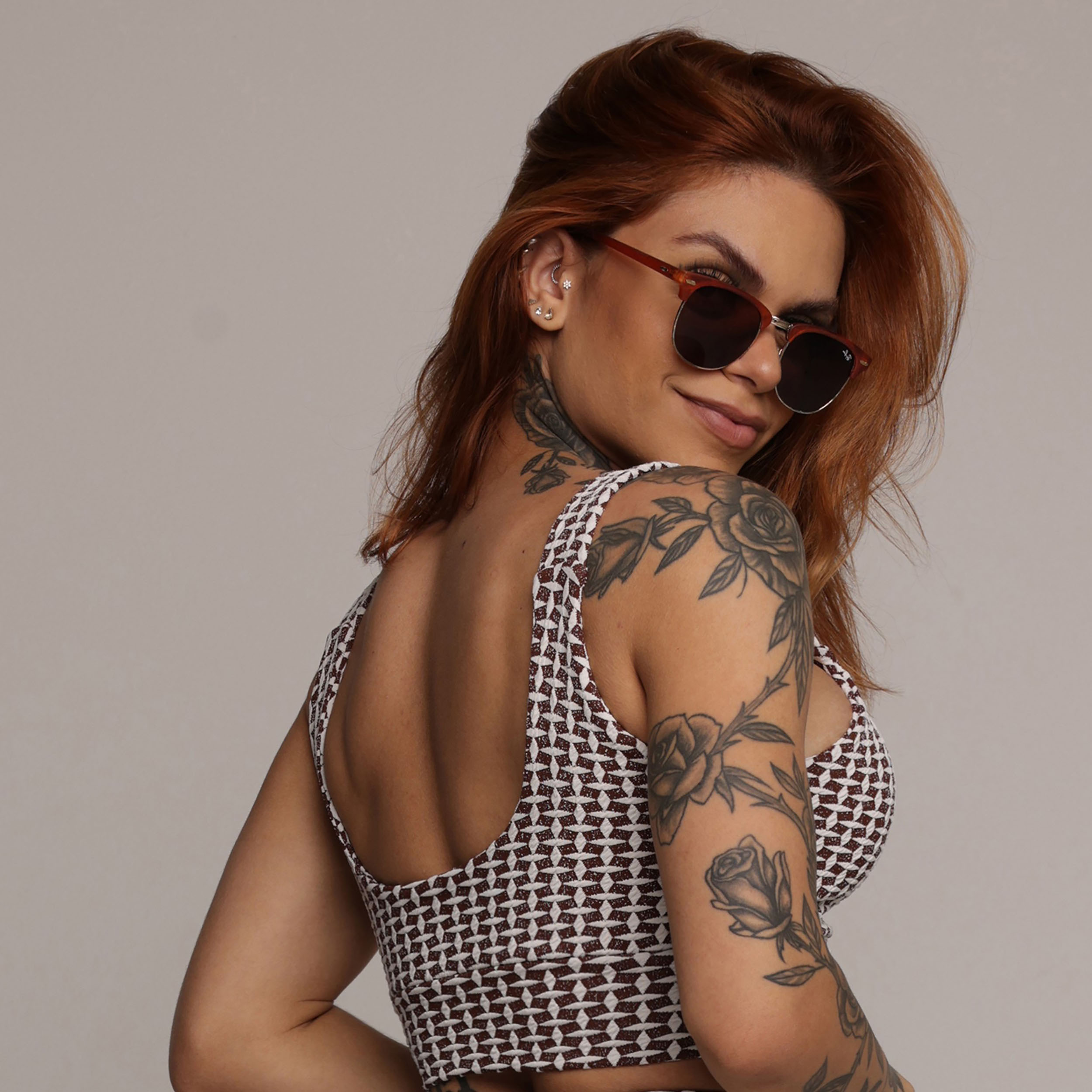 TOP FAIXA JACQUARD LUXE CHOCO - Imagem 4