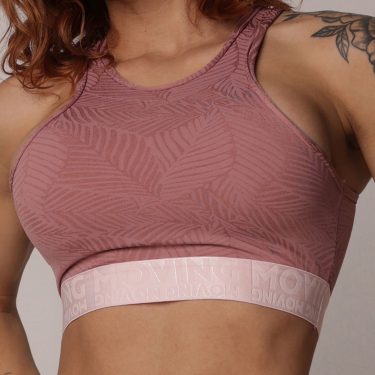 TOP TORINO COM ELÁSTICO JACQUARD PALM ROSÊ SHINE