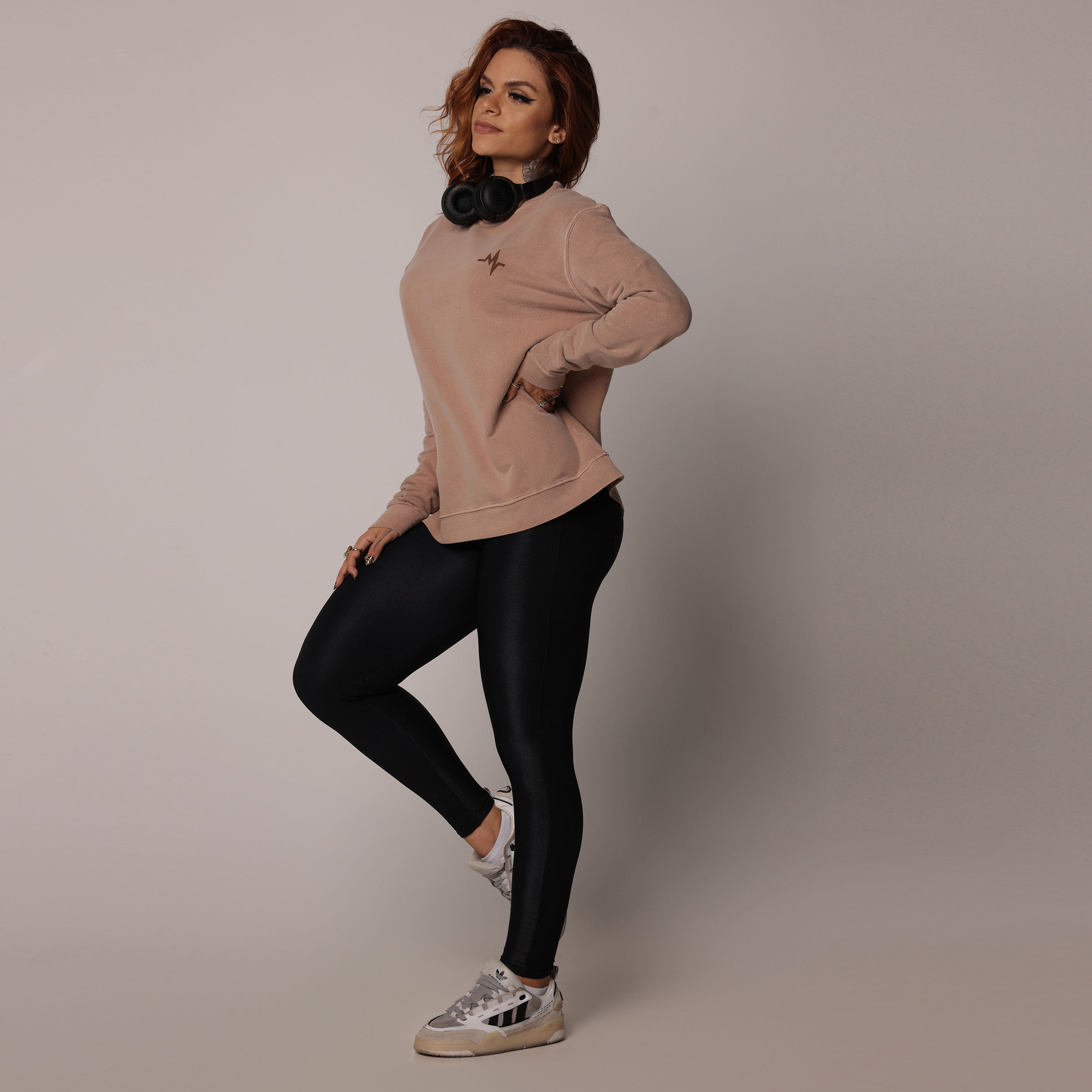 BLUSÃO BASIC DE MOLETOM PREMIUM ESTONADO NUDE - Imagem 3