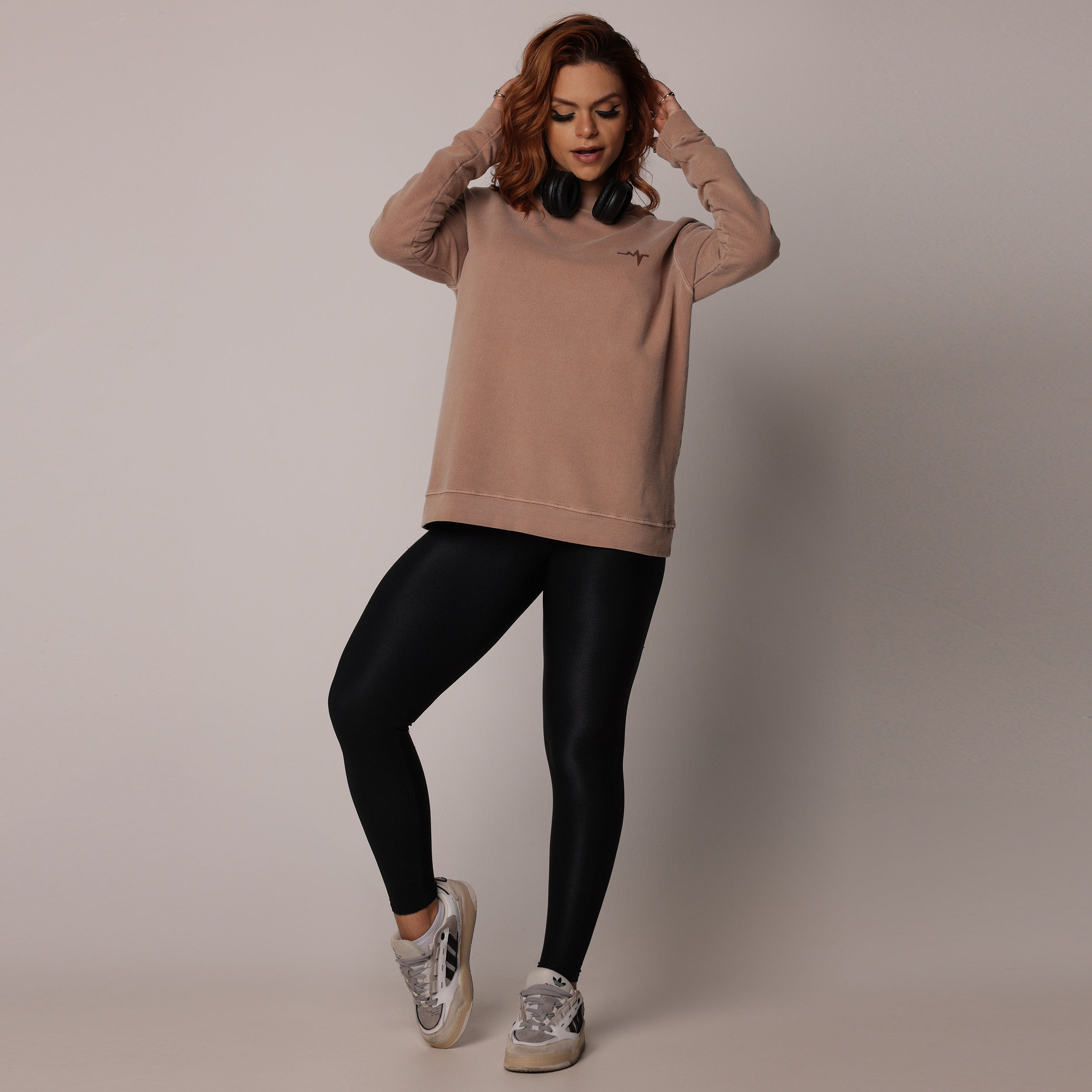 BLUSÃO BASIC DE MOLETOM PREMIUM ESTONADO NUDE - Imagem 5