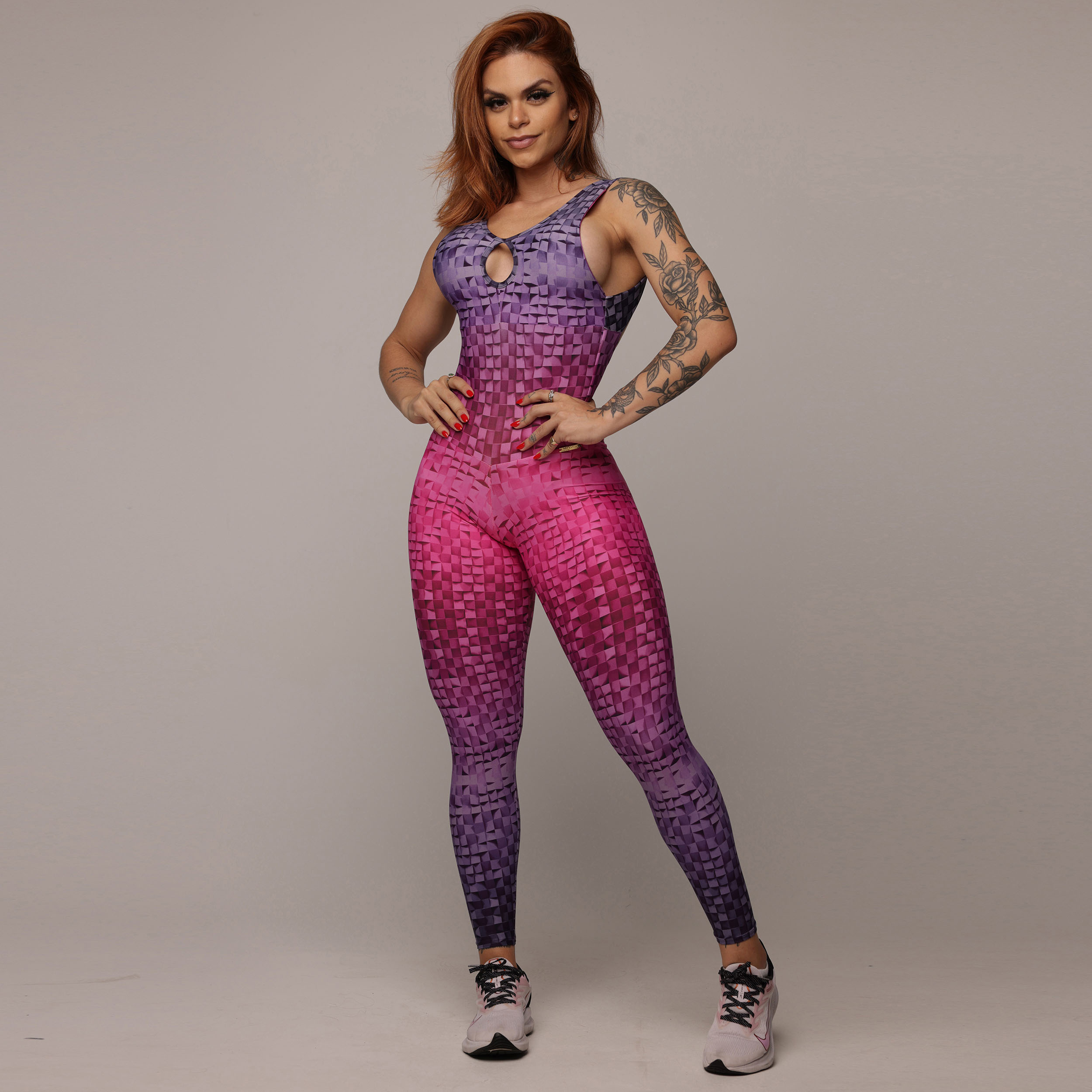 MACACÃO RUNNING EMPINA BUMBUM PINK MOSAIC EXCLUSIVO - Imagem 5