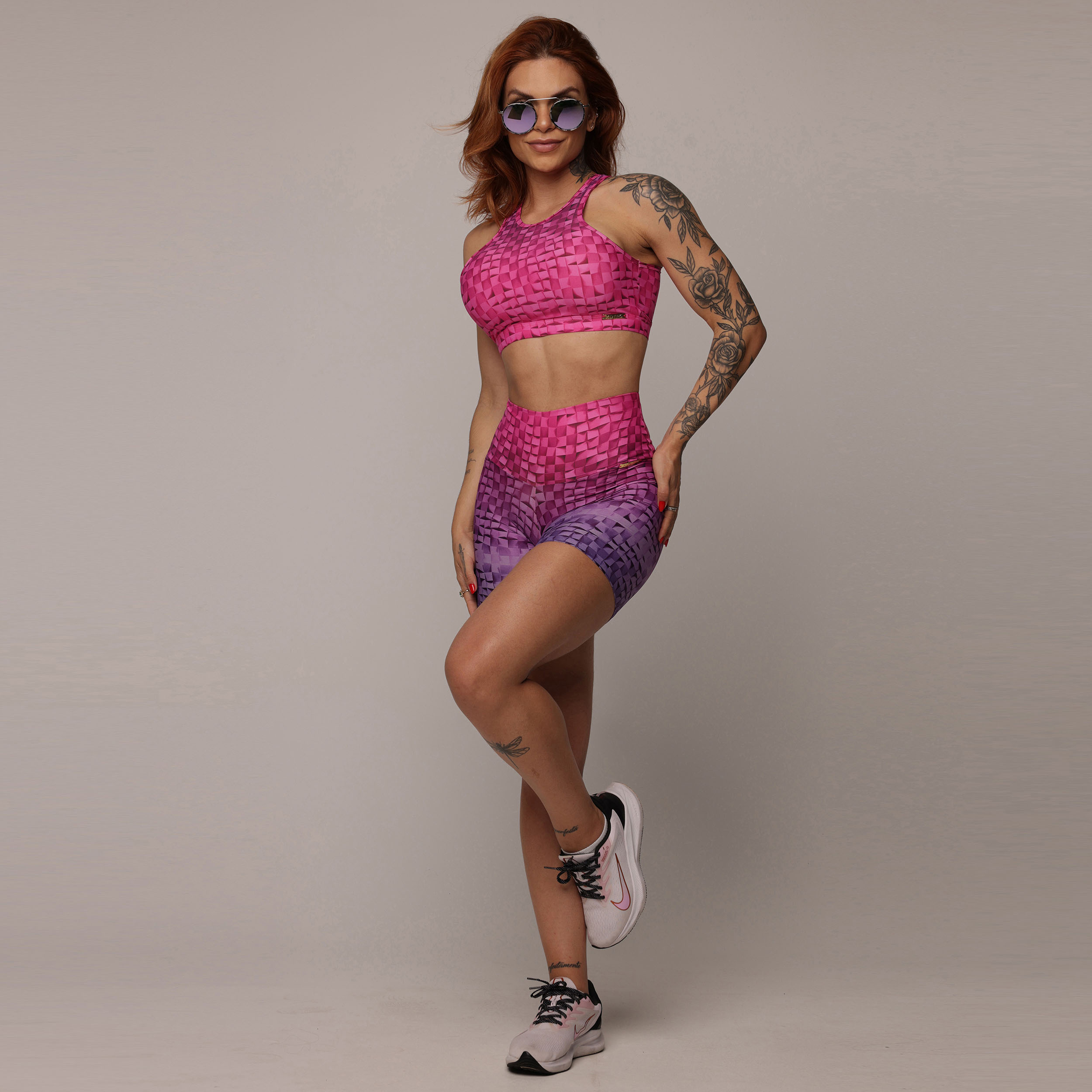 SHORT EMPINA BUMBUM PINK MOSAIC EXCLUSIVO - Imagem 4