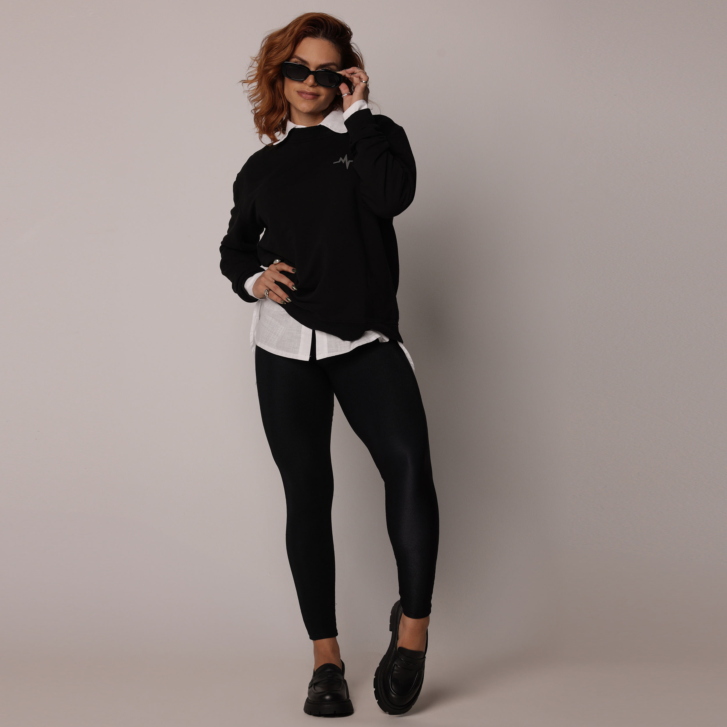 BLUSÃO BASIC DE MOLETOM PREMIUM ESTONADO PRETO - Imagem 5