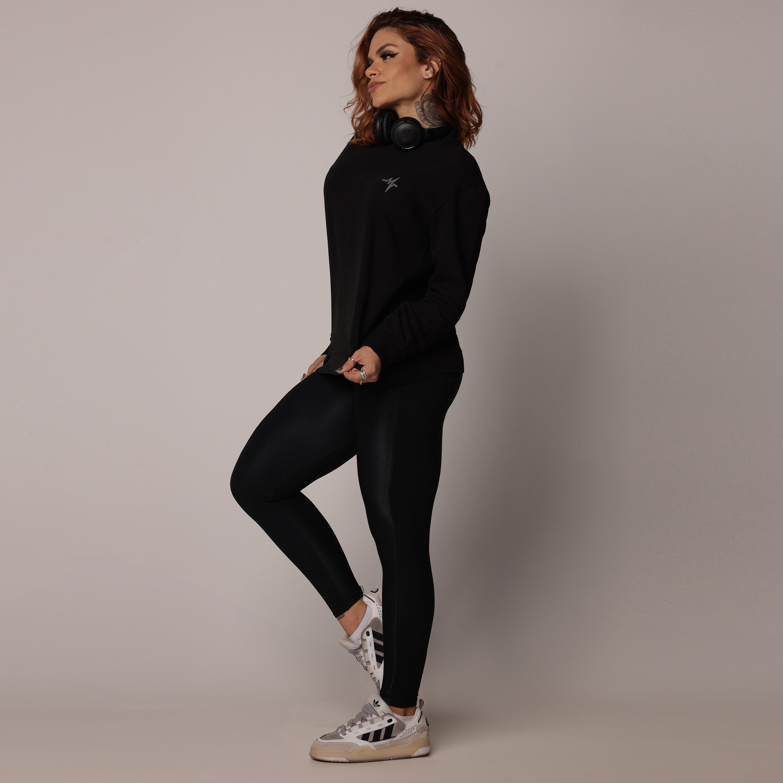 BLUSÃO BASIC DE MOLETOM PREMIUM ESTONADO PRETO - Imagem 7