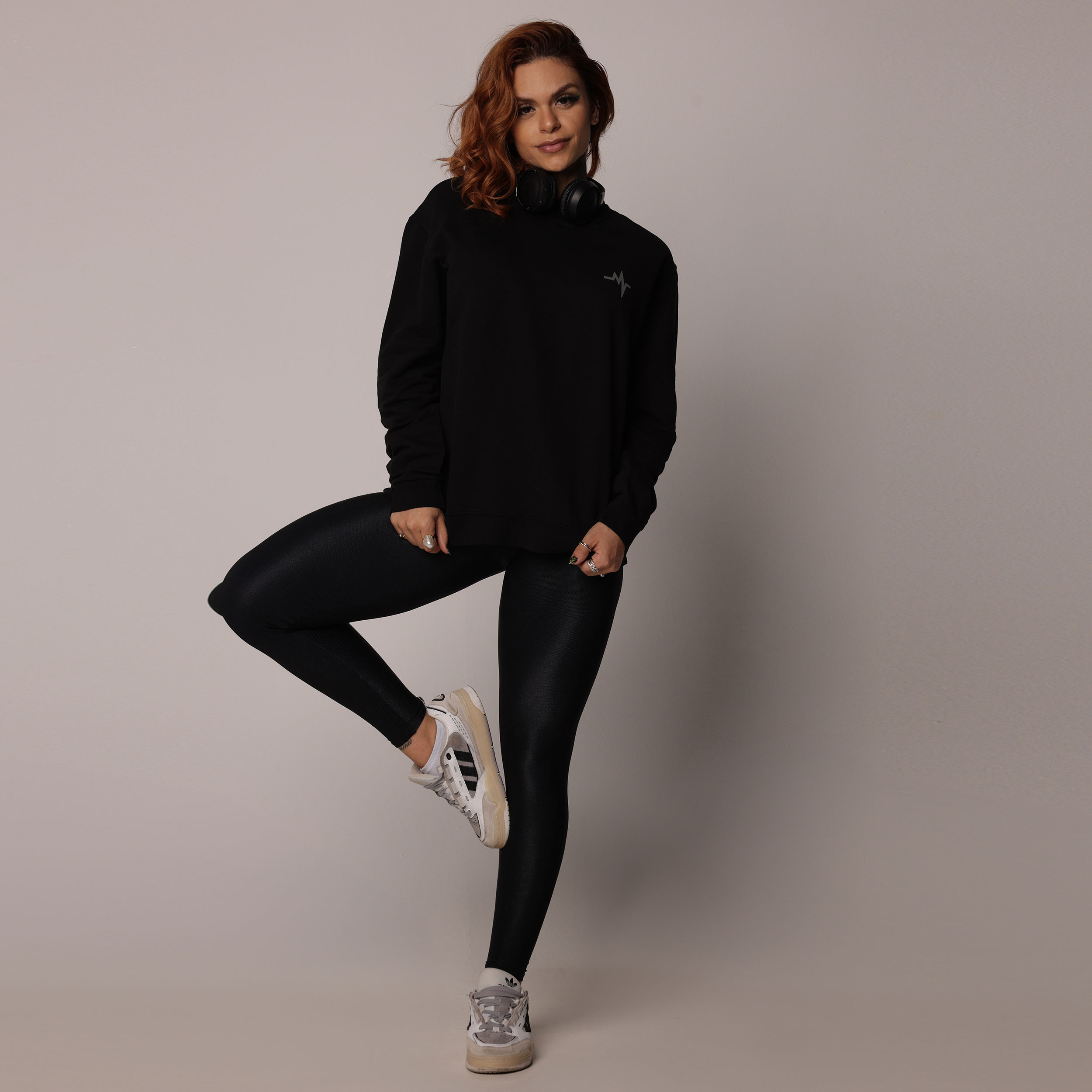 BLUSÃO BASIC DE MOLETOM PREMIUM ESTONADO PRETO - Imagem 9