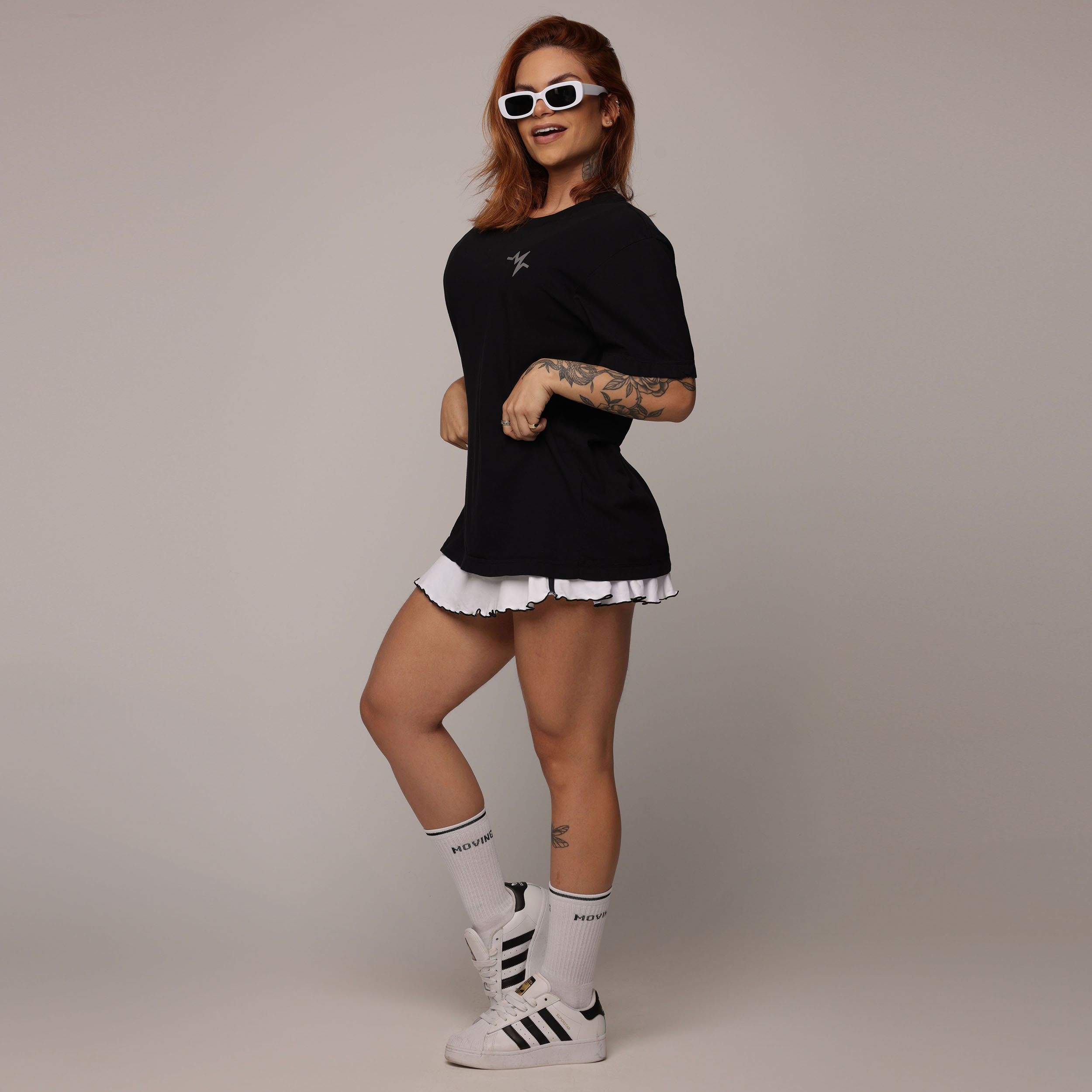 CAMISETA OVERSIZED ALGODÃO PREMIUM SUSTENTÁVEL PRETA - Imagem 9