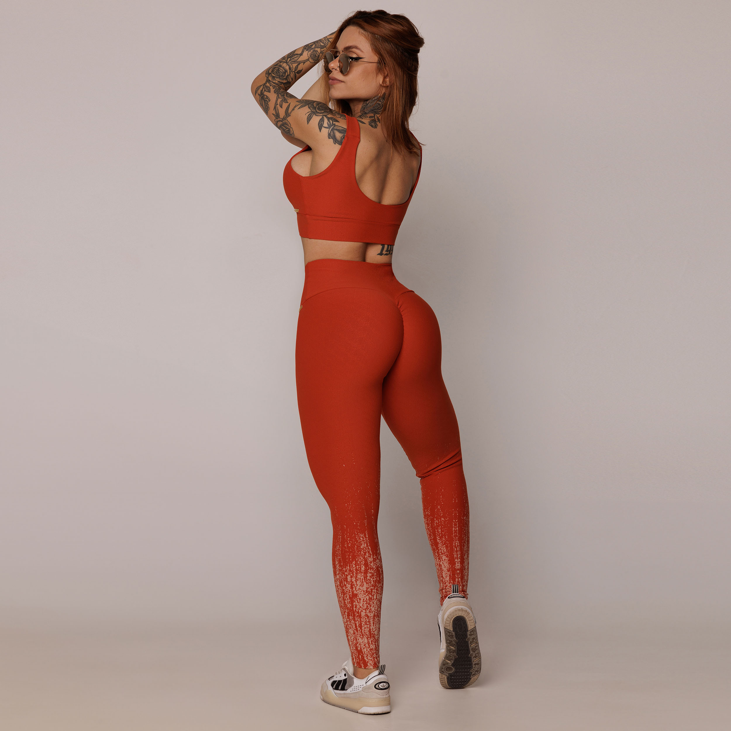 LEGGING EMPINA BUMBUM JACQUARD DUST TERRACOTTA - Imagem 7