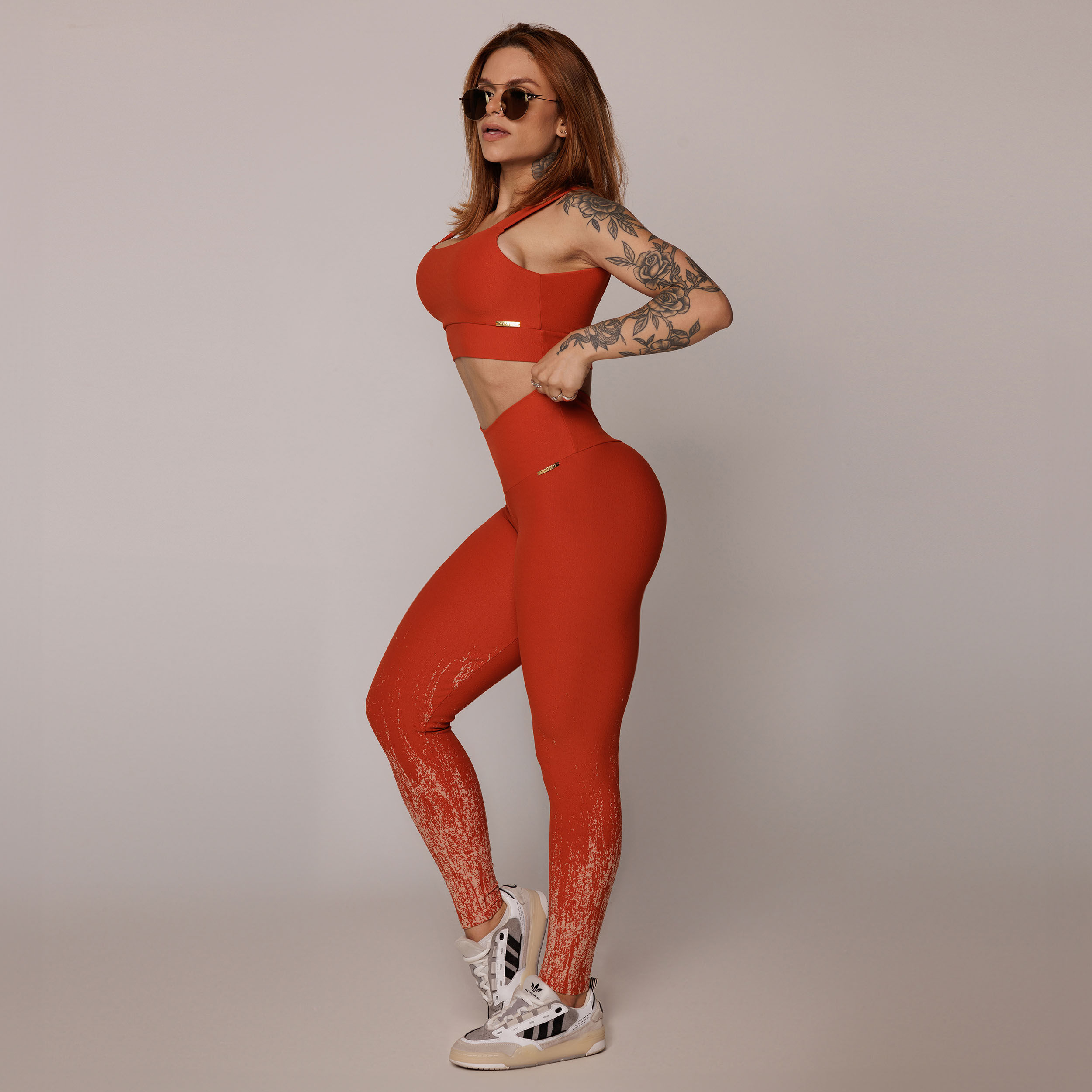 LEGGING EMPINA BUMBUM JACQUARD DUST TERRACOTTA - Imagem 8