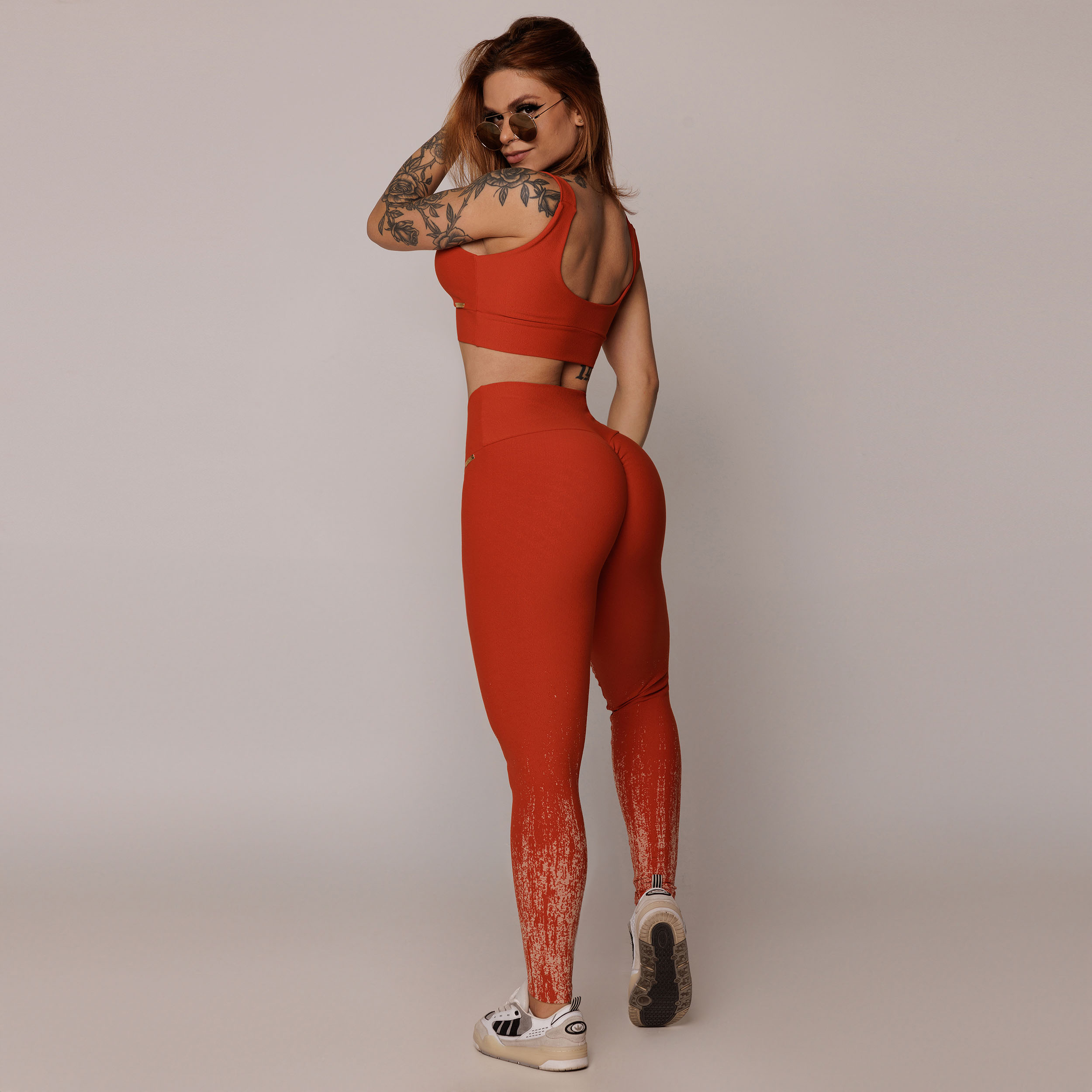 LEGGING EMPINA BUMBUM JACQUARD DUST TERRACOTTA - Imagem 10