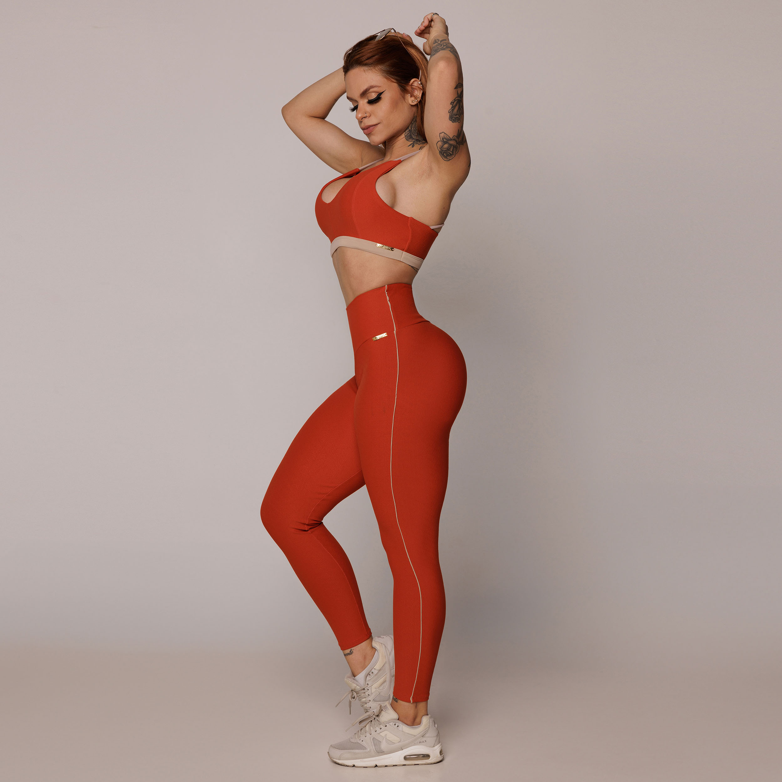 LEGGING JUMP COMUM JACQUARD DUST TERRACOTTA - Imagem 7