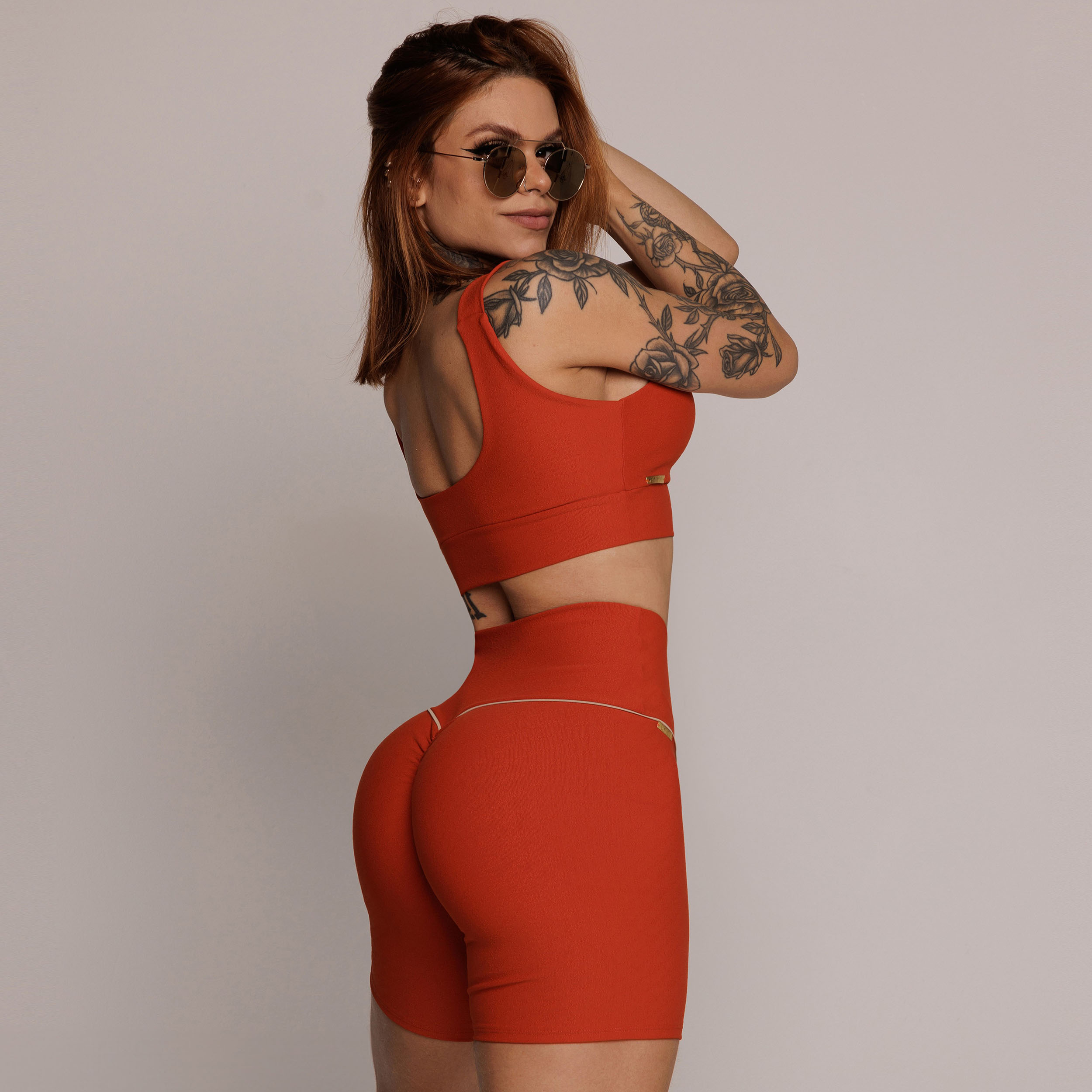 SHORT WALK EMPINA BUMBUM JACQUARD DUST TERRACOTTA - Imagem 3