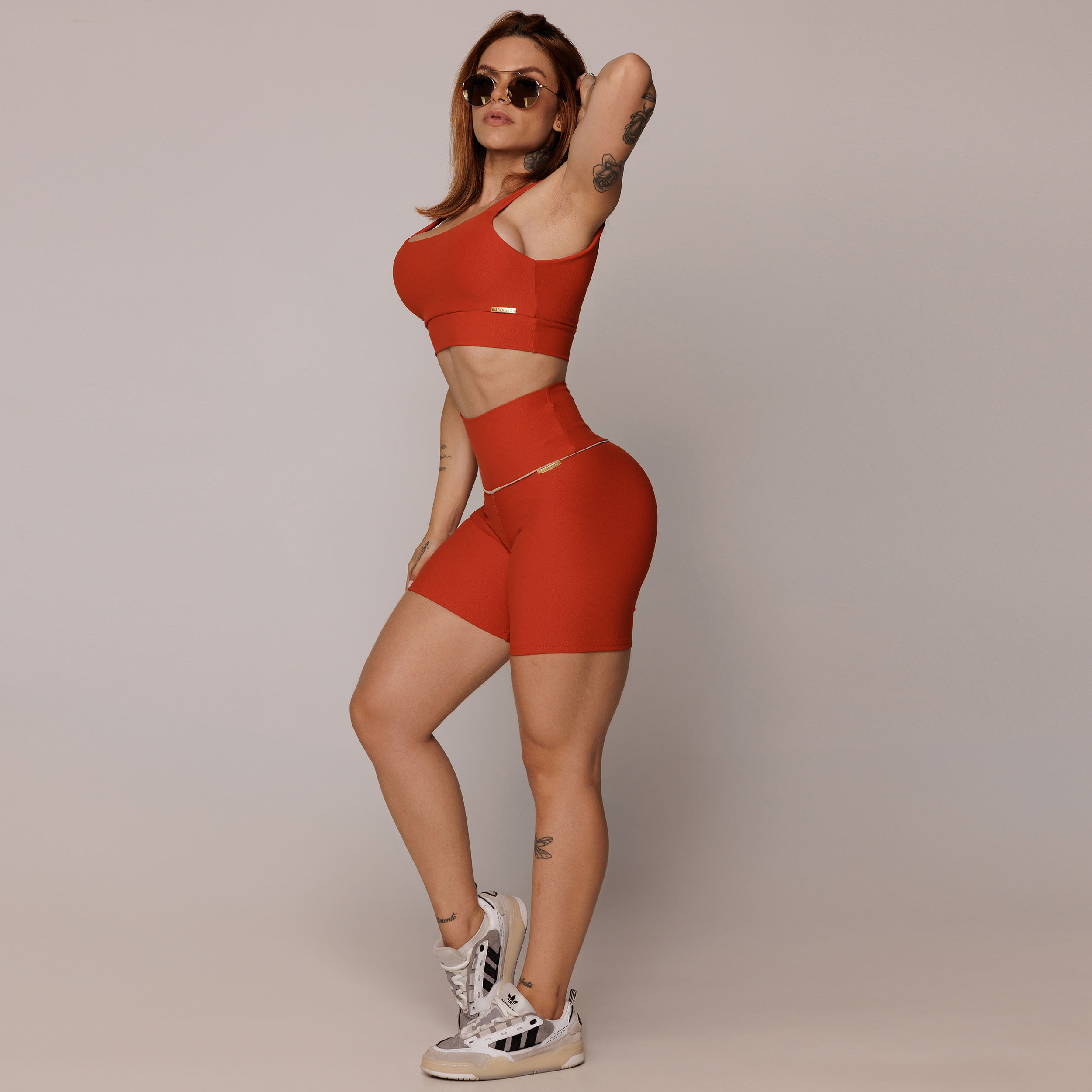 SHORT WALK EMPINA BUMBUM JACQUARD DUST TERRACOTTA - Imagem 6