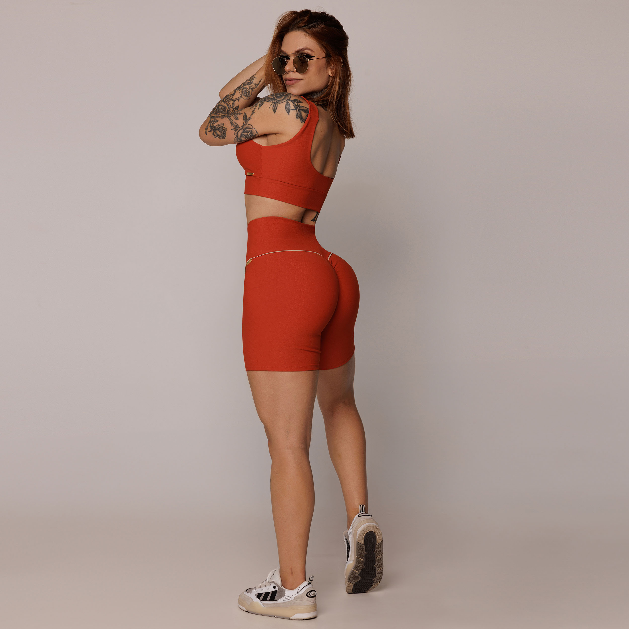 SHORT WALK EMPINA BUMBUM JACQUARD DUST TERRACOTTA - Imagem 7